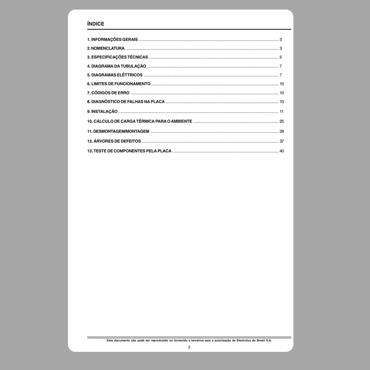 Manual Técnico de Serviços Ar-Condicionado Piso-Teto Electrolux CFE36/CFI36 e CFE60/CFI60 - Baixar PDF Electrolux