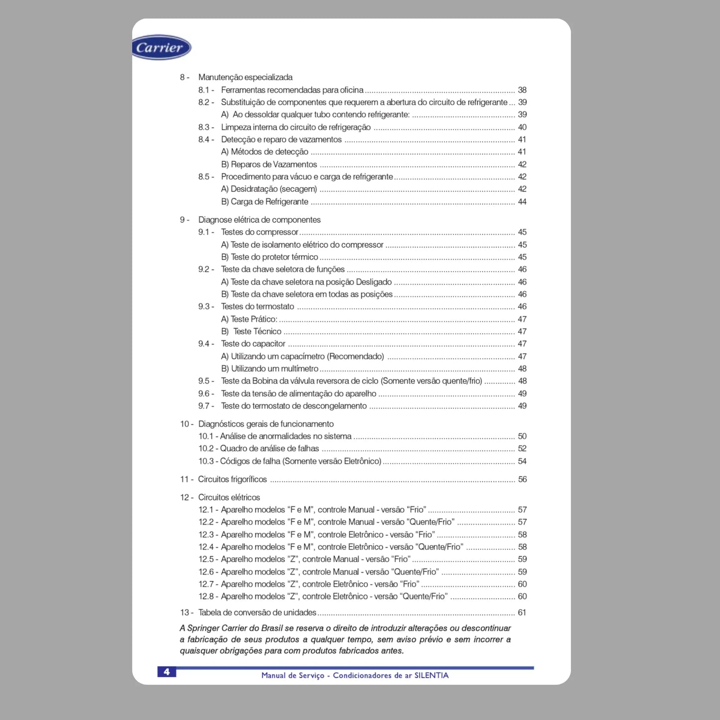Manual técnico de servicio del aire acondicionado de ventana Springer - Descargar PDF