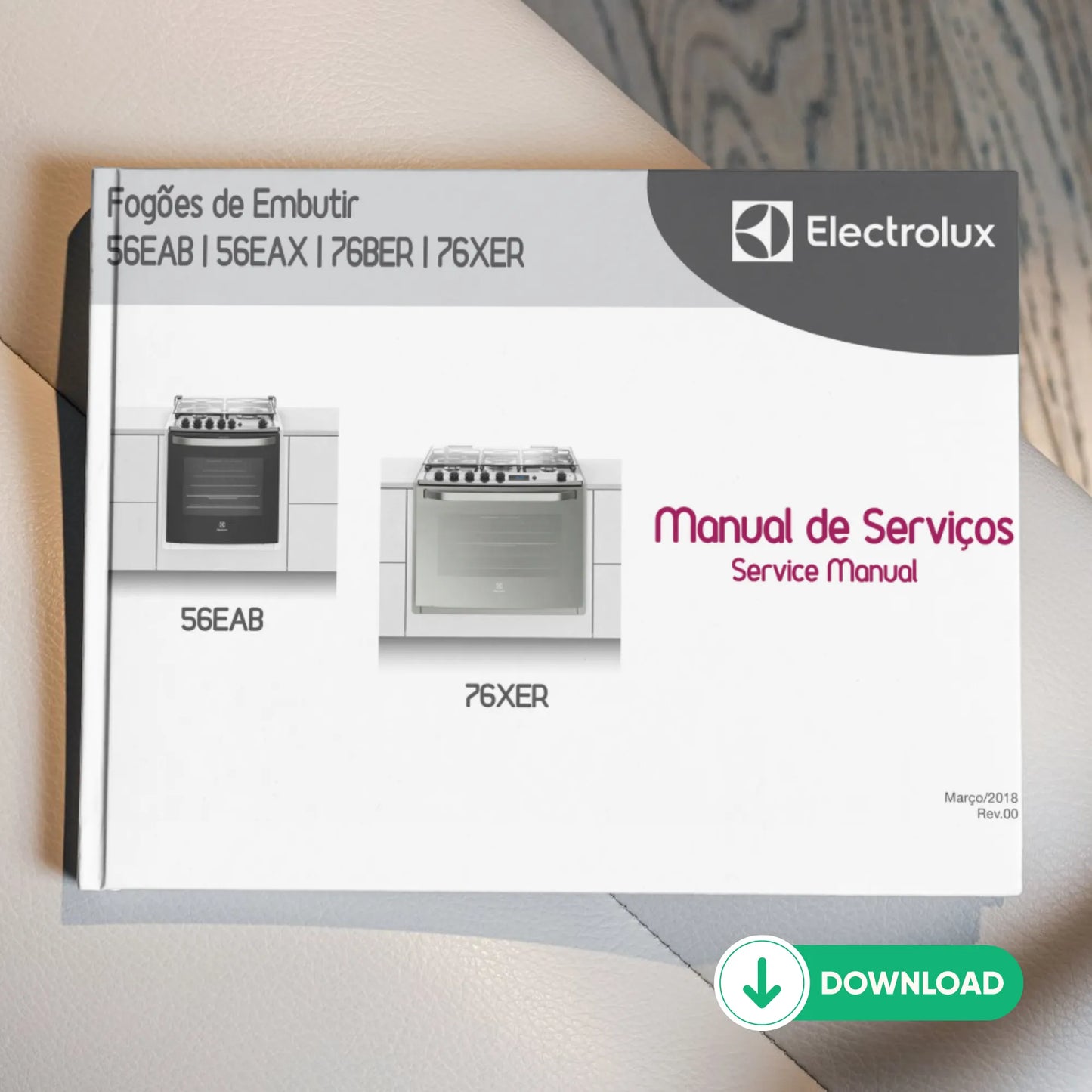 Manual de servicio de la estufa Electrolux 56EAB / 56EAX / 76BER / 76XER - Descargar PDF