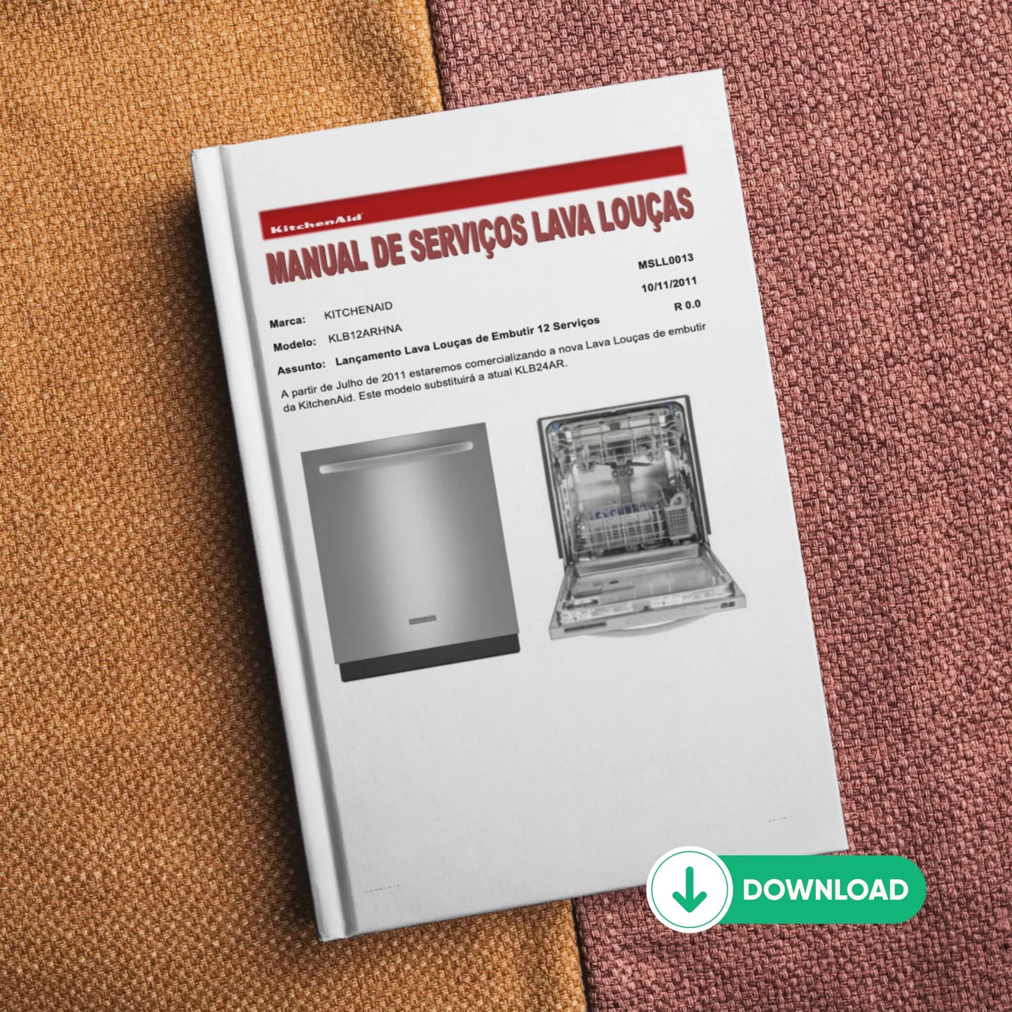 Manual Técnico de Serviços KitchenAid KLB12ARHNA - Baixar PDF