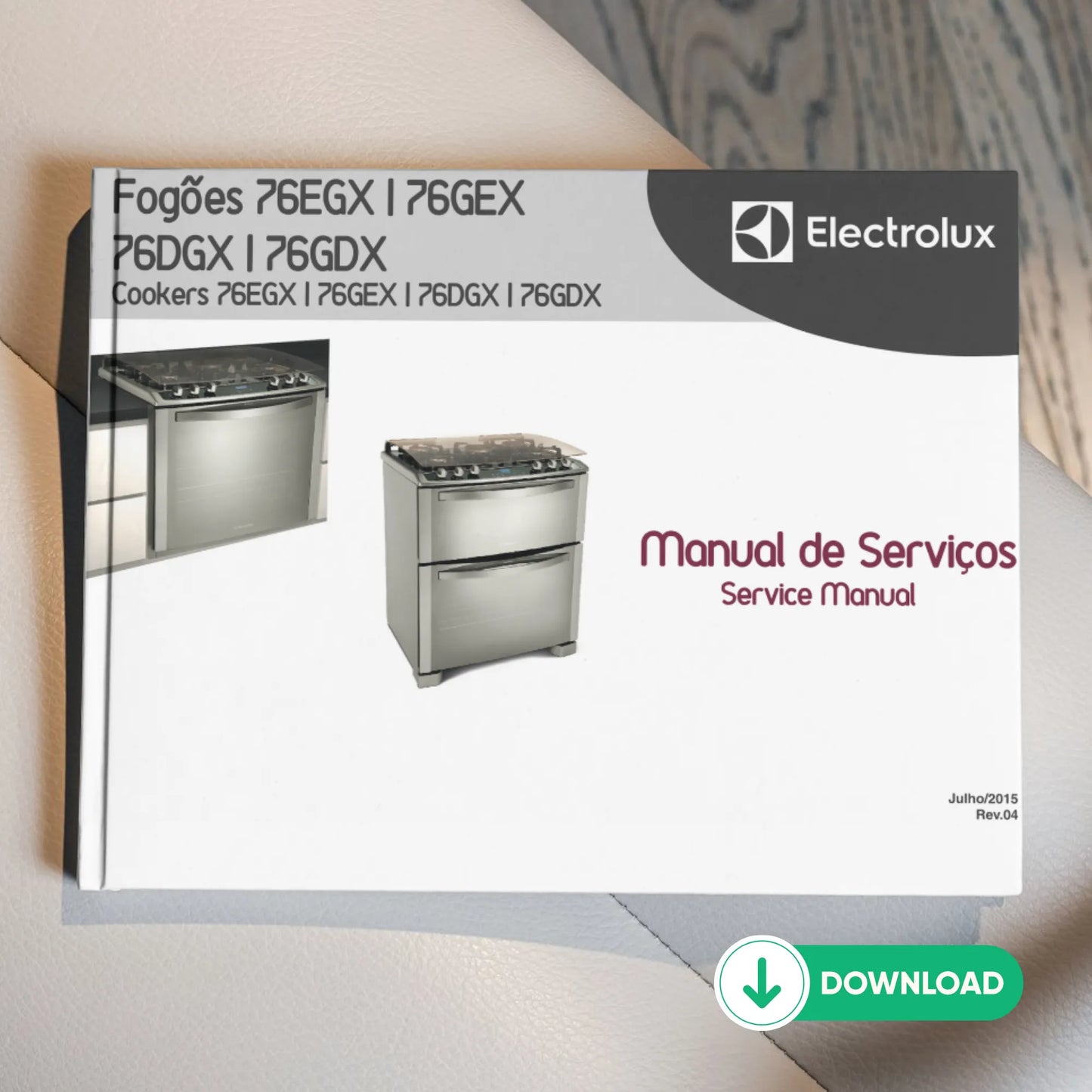 Manual de servicio de la estufa Electrolux 76GDX/76GEX - Descargar PDF