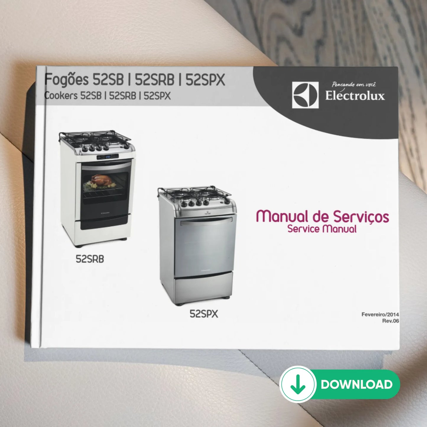 Manual Técnico de Serviços Fogão Electrolux 52SB, 52SRB, 52SPX - Baixar PDF