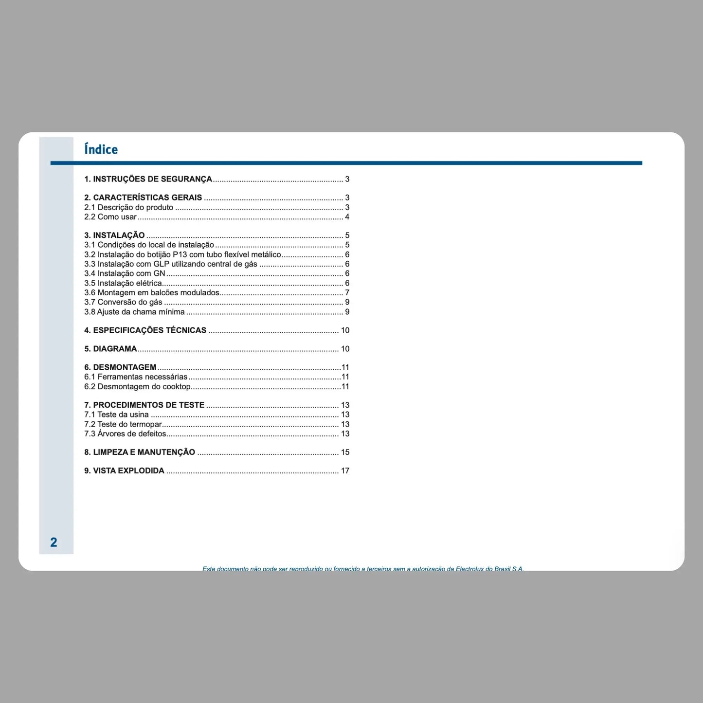 Manual Técnico de Serviços Cooktop Electrolux GC90X - Baixar PDF Electrolux
