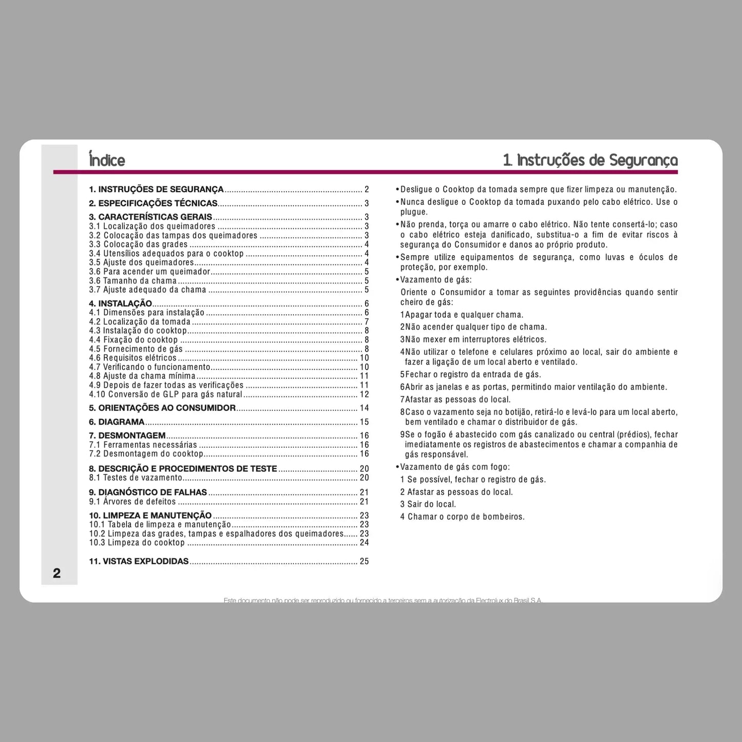 Manual Técnico de Serviços Fogão Brastemp GCI66 - Baixar PDF Electrolux