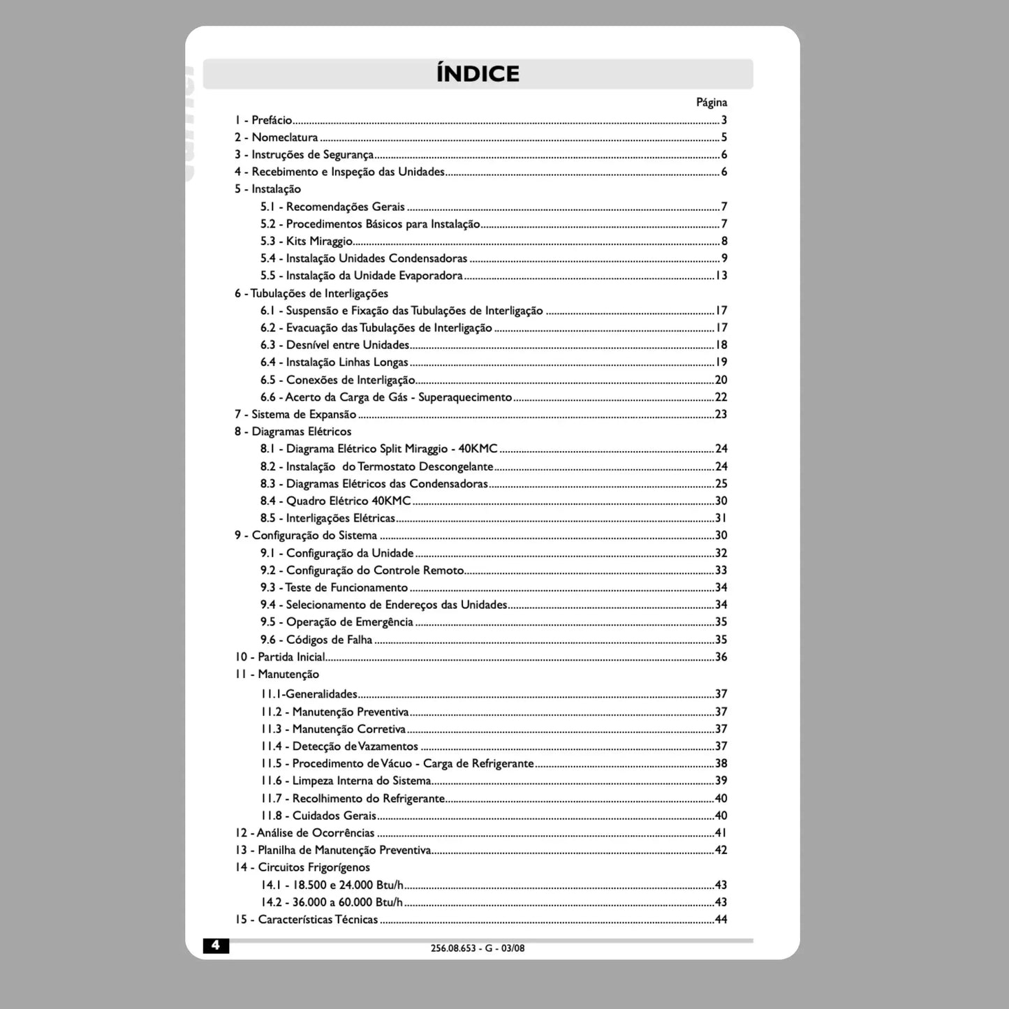 Manual Técnico de Serviços Ar-Condicionado Carrier Split Miraggio 40KMC - Baixar PDF Carrier