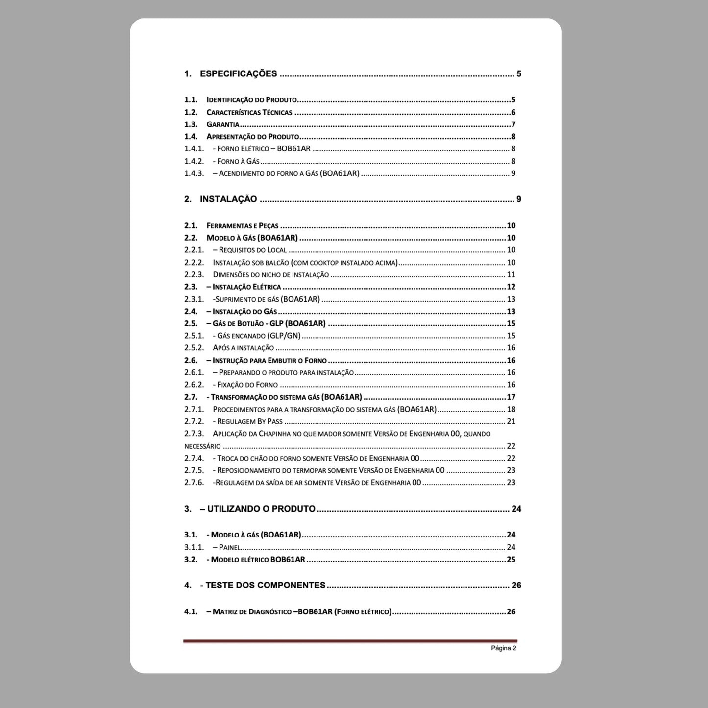 Manual de servicio técnico de BOA61AR y BOB61AR - Descargar PDF