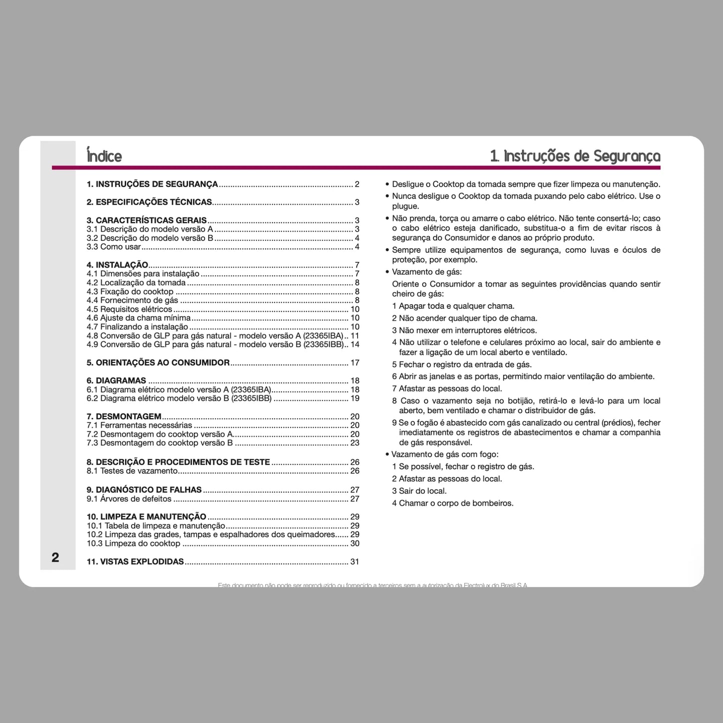 Manual Técnico de Serviços Cooktop Electrolux GCI65 - Baixar PDF