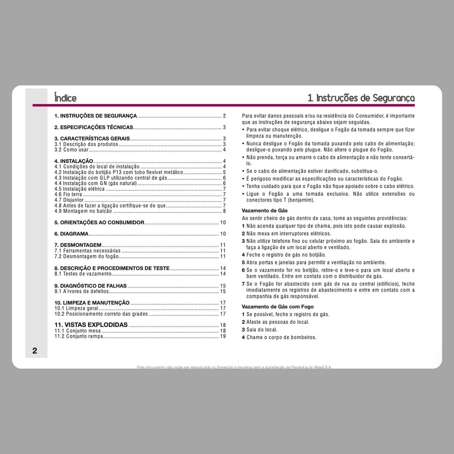 Manual técnico de servicio de las estufas Electrolux GC58V y GC70V - Descargar PDF