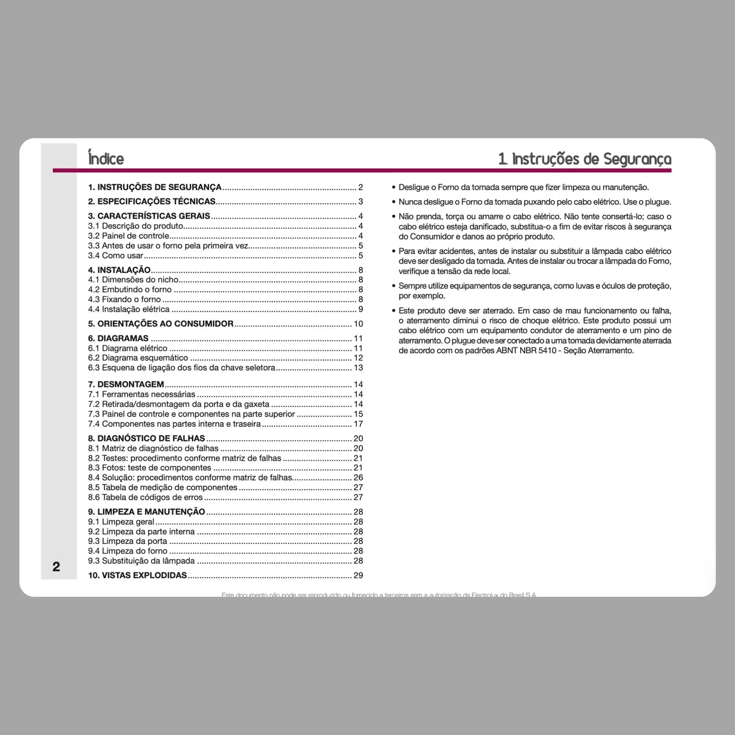 Manual Técnico de Serviços Electrolux OE8DX - Baixar PDF Electrolux