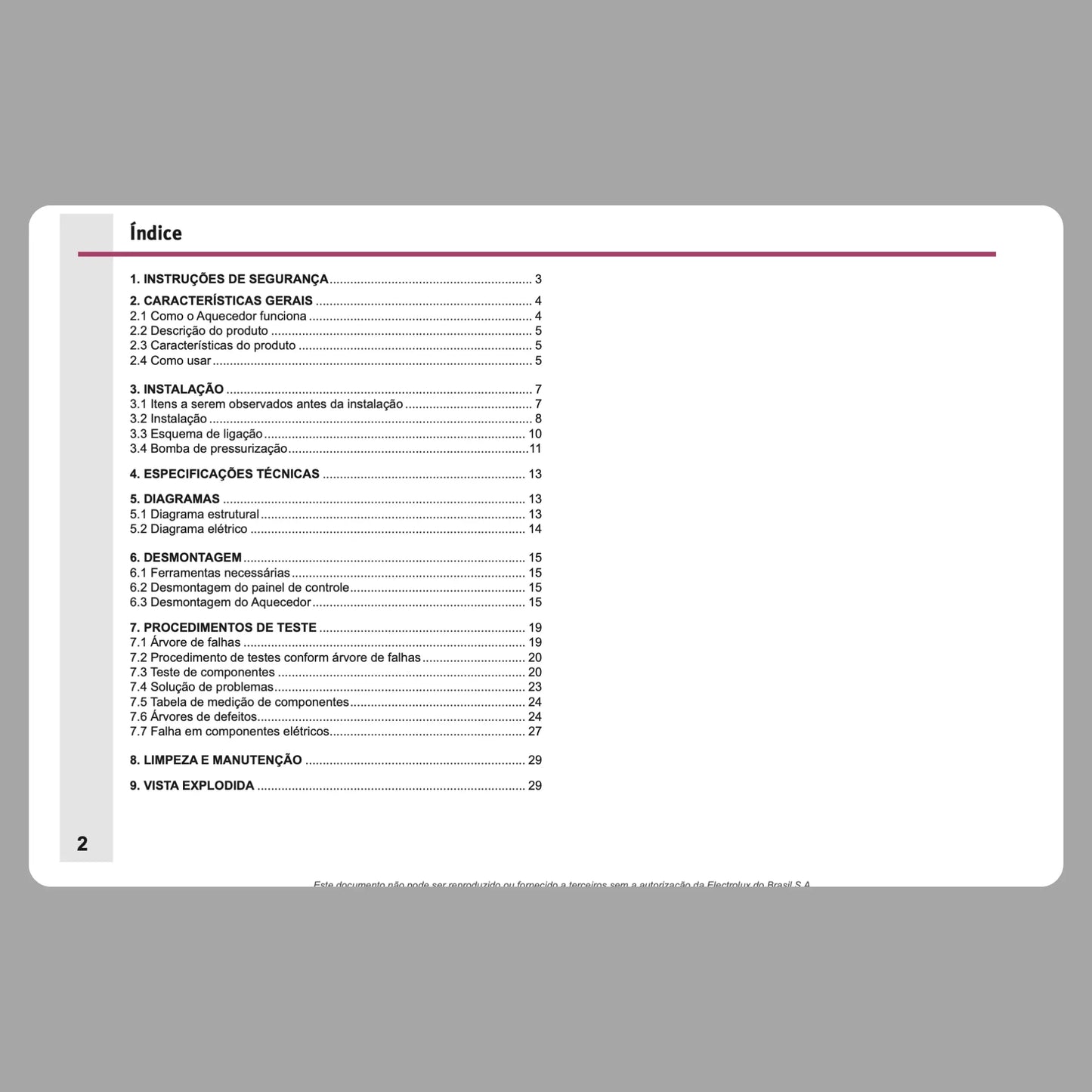 Manual Técnico de Serviços Aquecedor a Gás Electrolux AQ36 - Baixar PDF Electrolux
