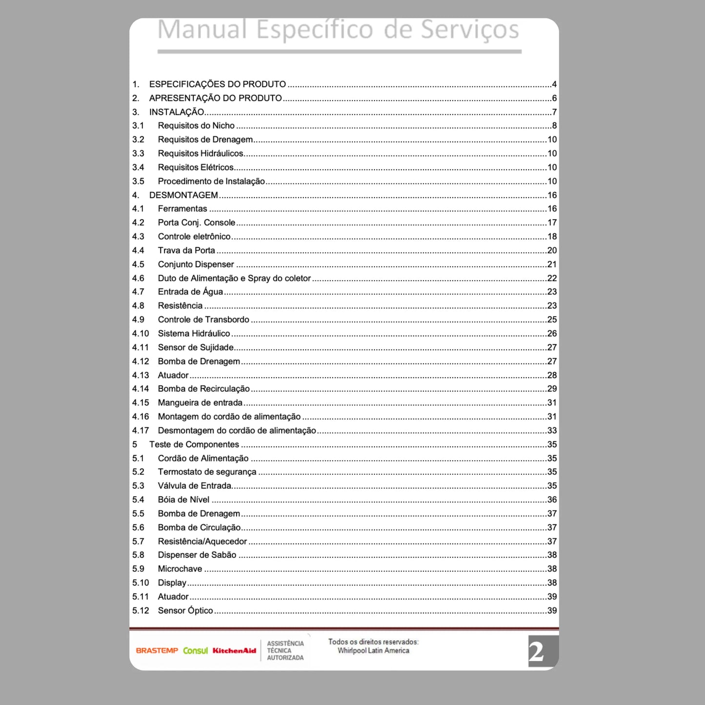 Manual de servicio técnico de Brastemp BLB14F - Descargar PDF
