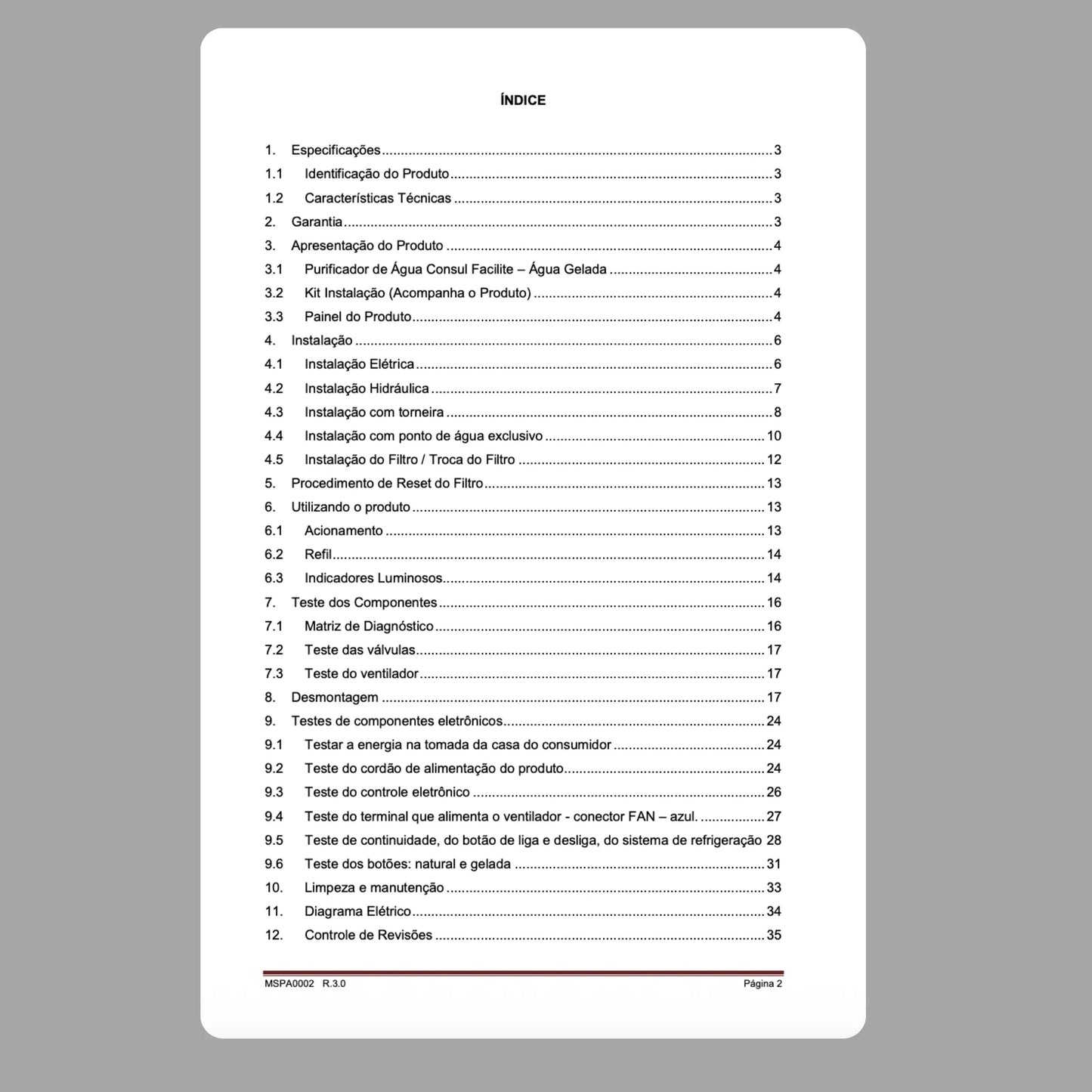 Manual de servicio técnico del purificador de agua Consul CPB35AB / CPB35AF - Descargar PDF