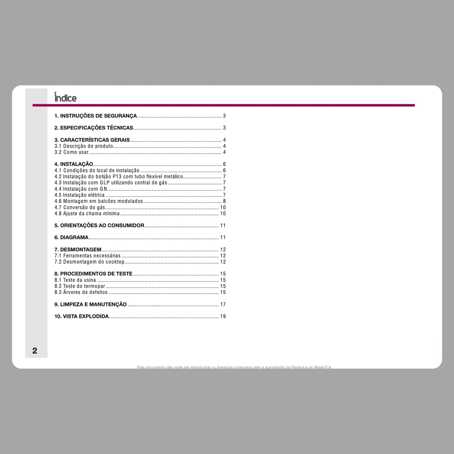 Manual de servicio técnico de la placa de cocción GF90X - Descargar PDF