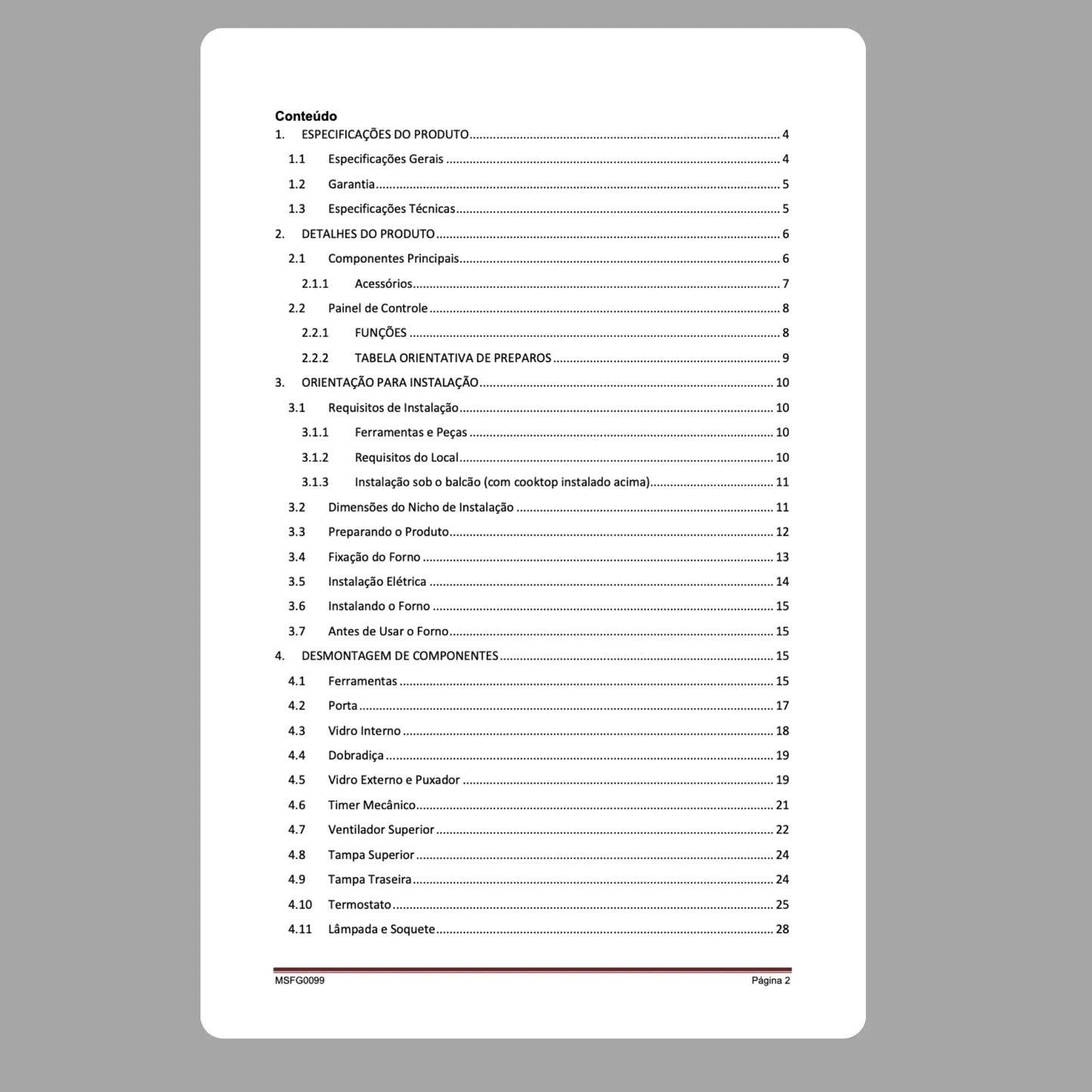 Manual Técnico de Serviços Forno de Embutir Consul CO060AR - Baixar PDF