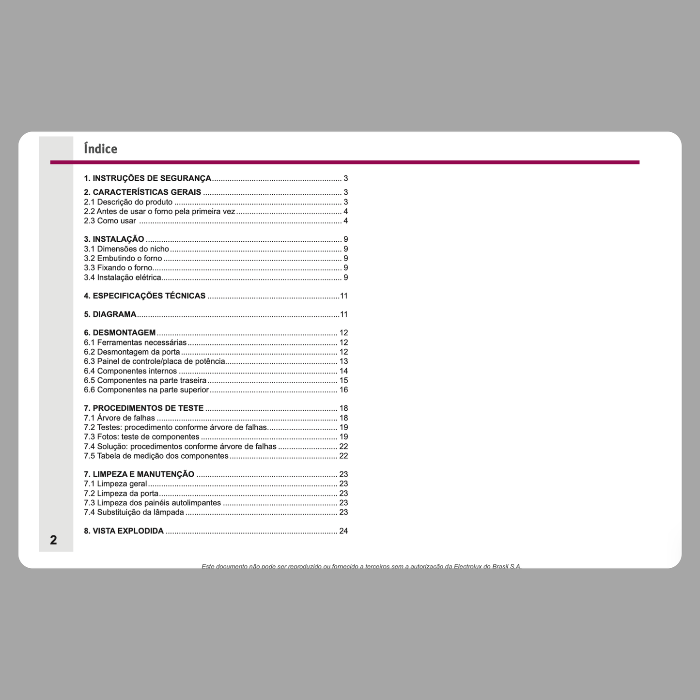 Manual técnico de servicio del horno eléctrico Electrolux OE7TX - Descargar PDF