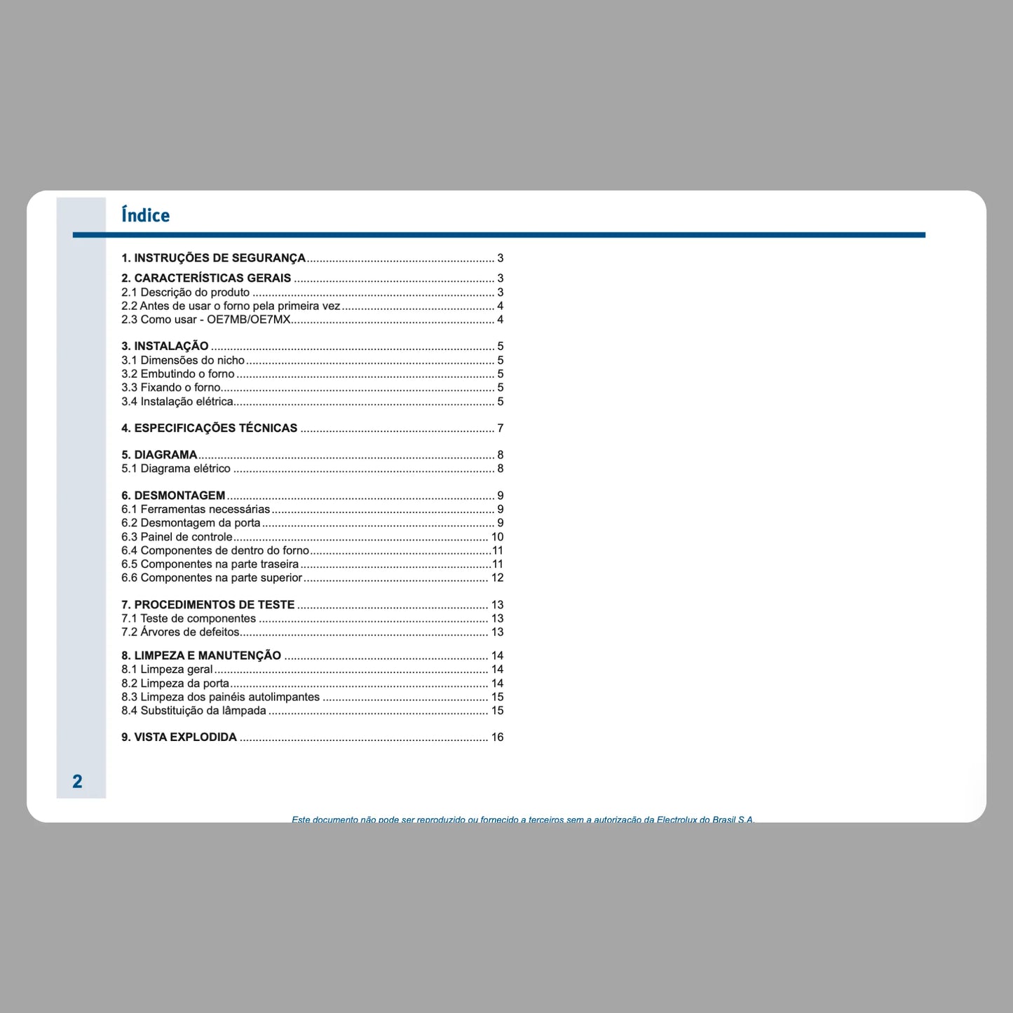 Manual técnico de servicio del horno eléctrico Electrolux OE7MB/OE7MX - Descargar PDF