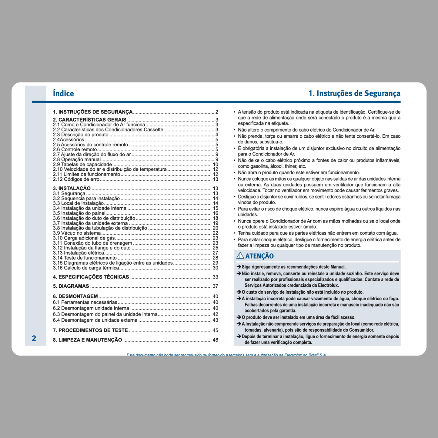 Manual técnico de servicio de aire acondicionado de suelo-techo Electrolux KI36F, KI48M, KI48F y KE36F, KE48M, KE48F - Descargar PDF
