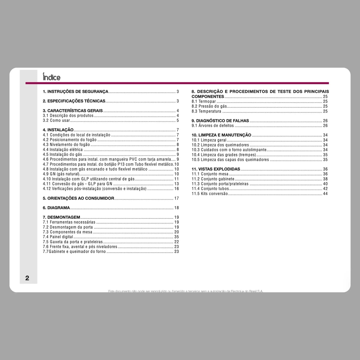 Manual Técnico de Serviços Fogões Electrolux 52GS, 52GP, 52LSV, 52LPV - Baixar PDF Electrolux