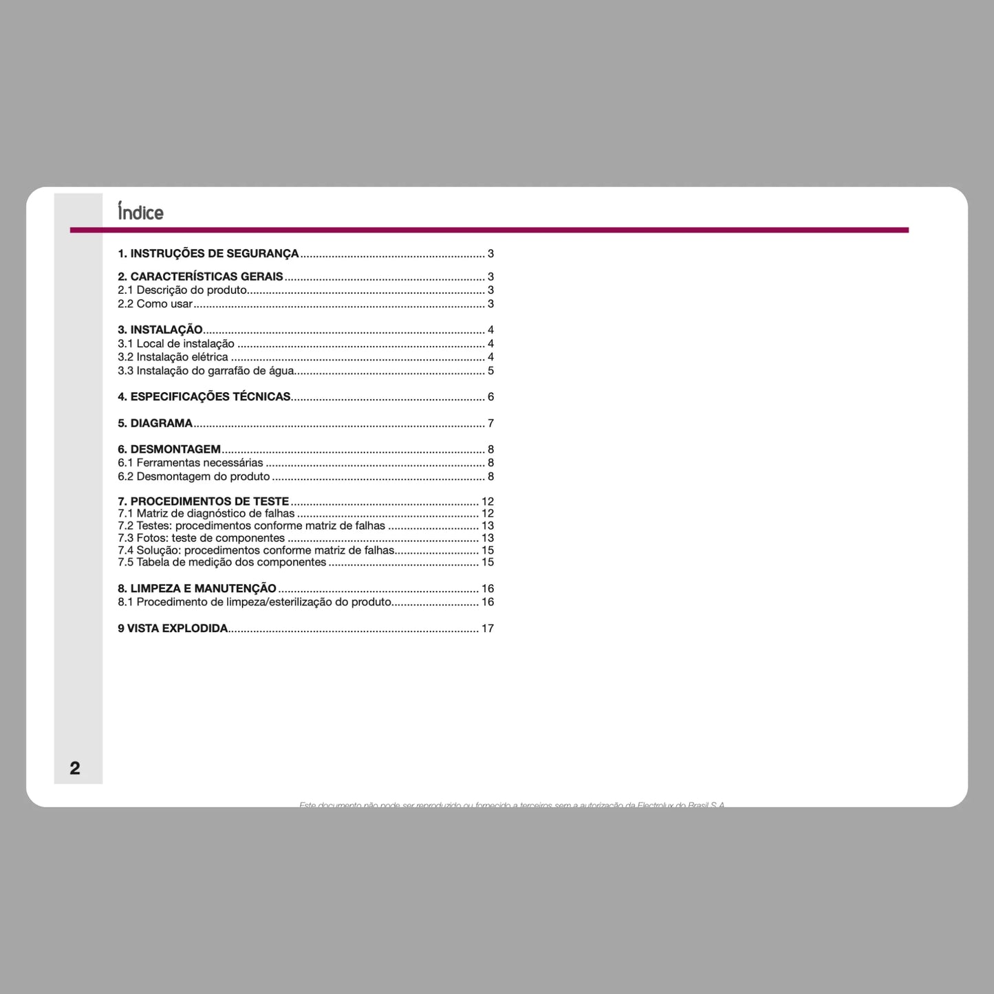 Manual técnico de servicio del enfriador de agua Electrolux WD20C - Descargar PDF