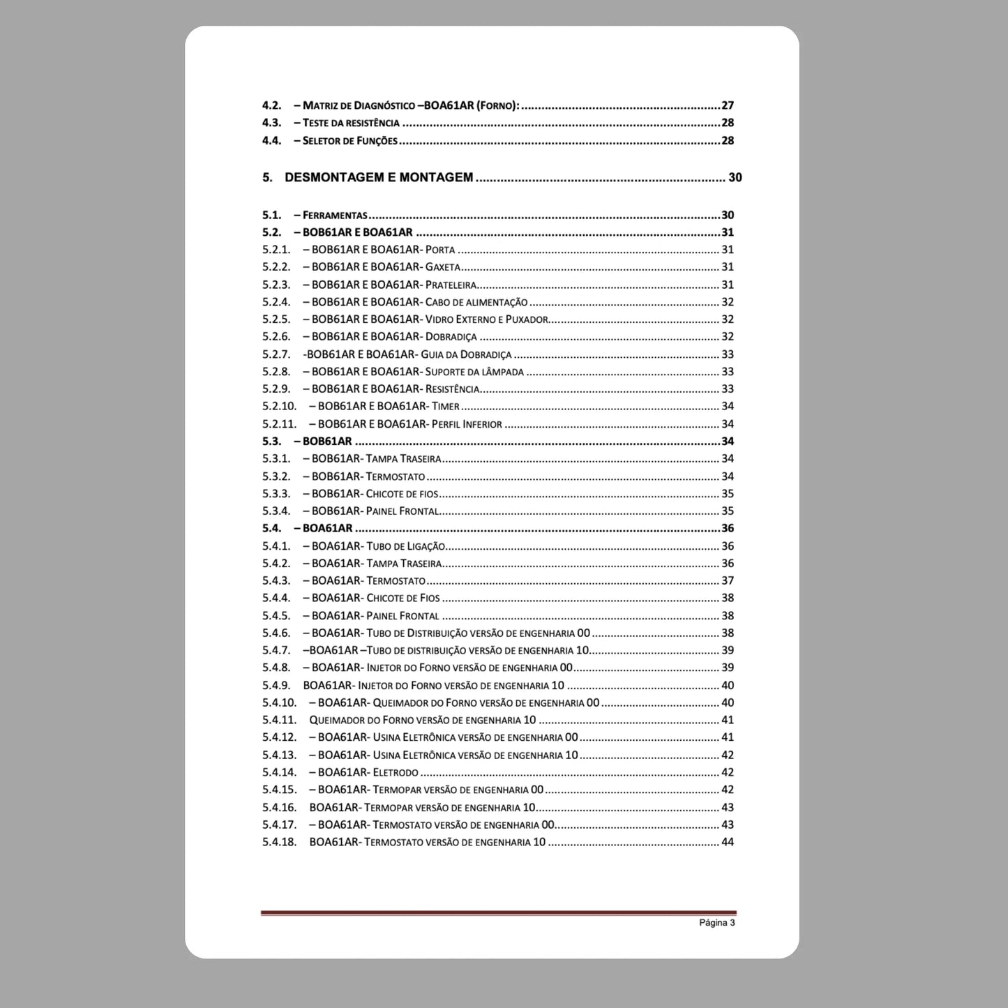 Manual de servicio técnico de BOA61AR y BOB61AR - Descargar PDF