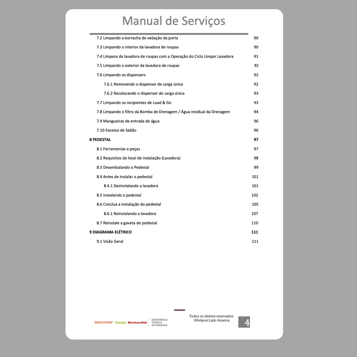 Manual Técnico De Serviços Lava E Seca Brastemp BNF15asana-Baixar PDF Brastemp
