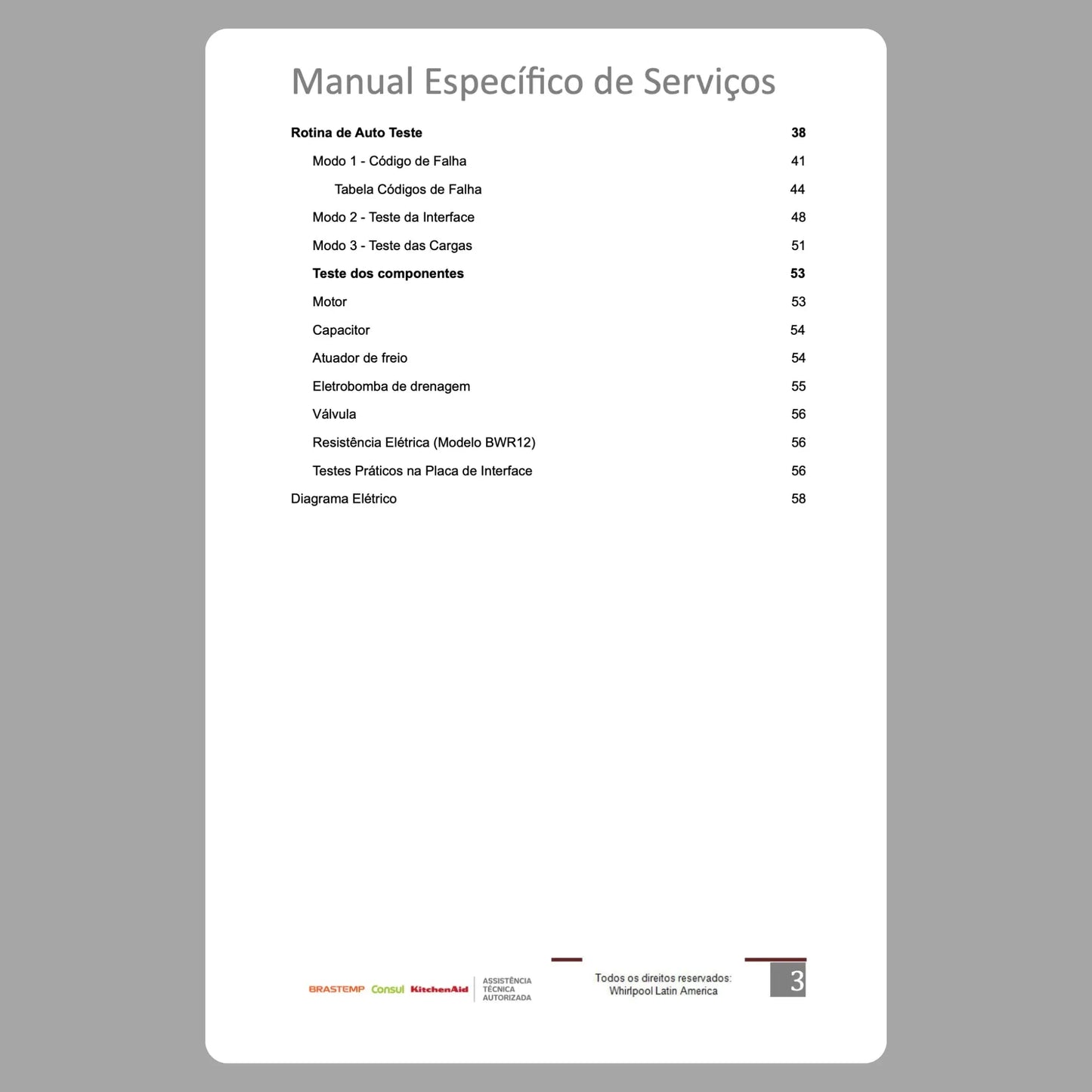 Manual Técnico de Serviço Lavadora Brastemp BWK 12/14-BWR 12 Baixar em PDF Brastemp
