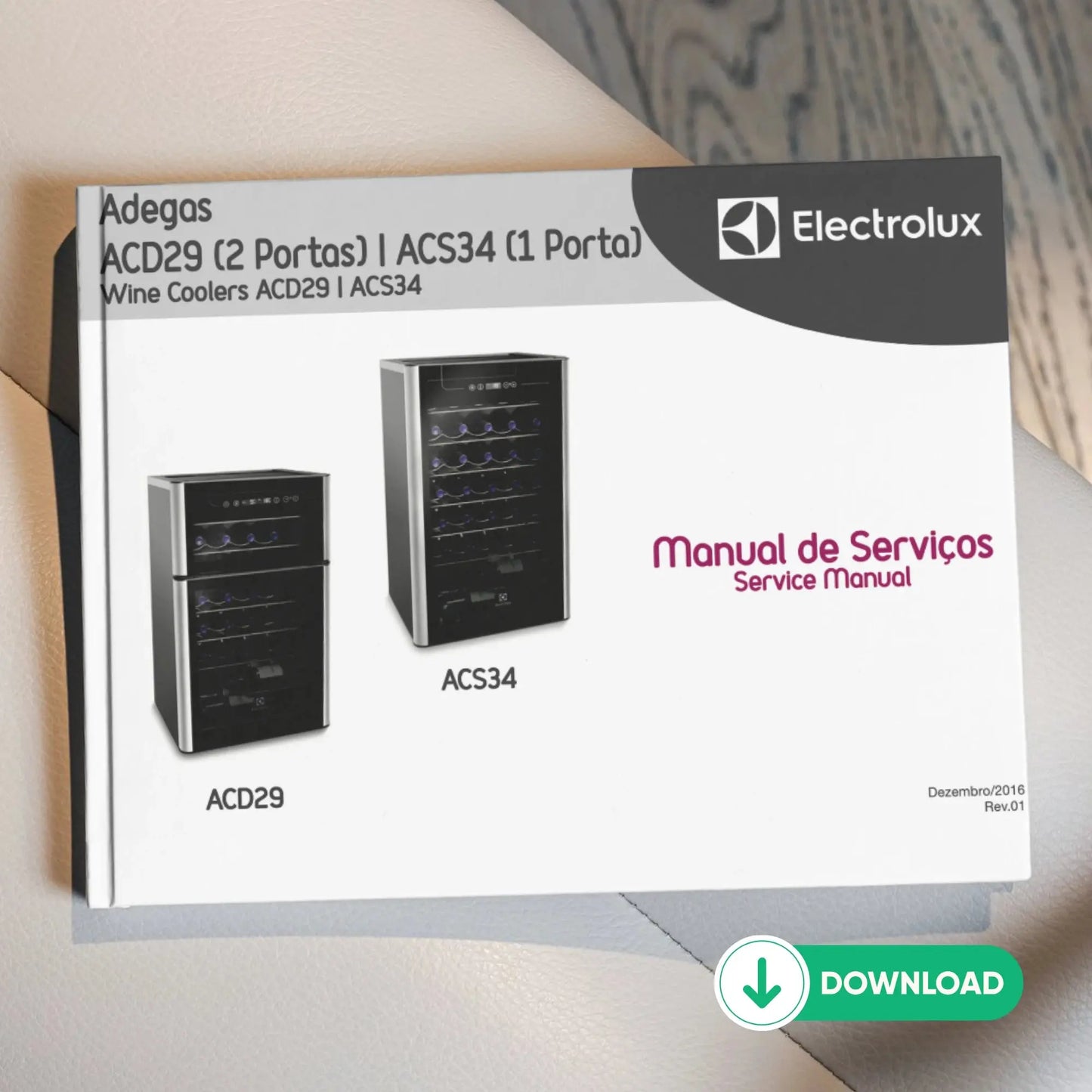 Manual Técnico de Serviços Adegas Electrolux ACS34, ACD29 - Baixar PDF Electrolux