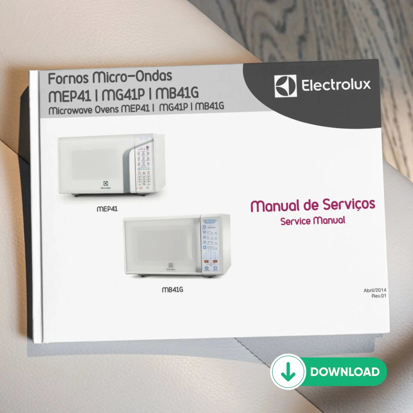 Manual Técnico de Serviços Forno Micro-ondas Electrolux MEP41, MG41P e MB41G - Baixar PDF Electrolux