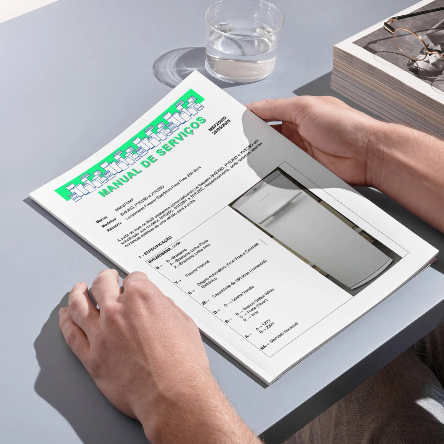 Manual técnico de servicio de congeladores Brastemp BVE28D, PVE28D y XVE28D - Descargar PDF