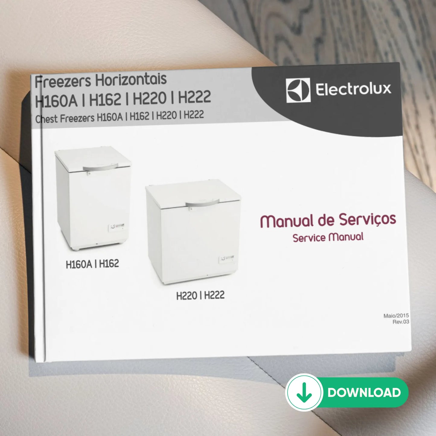 Manual de servicio de congeladores Electrolux H160A, H162, H220 y H222 - Descargar PDF