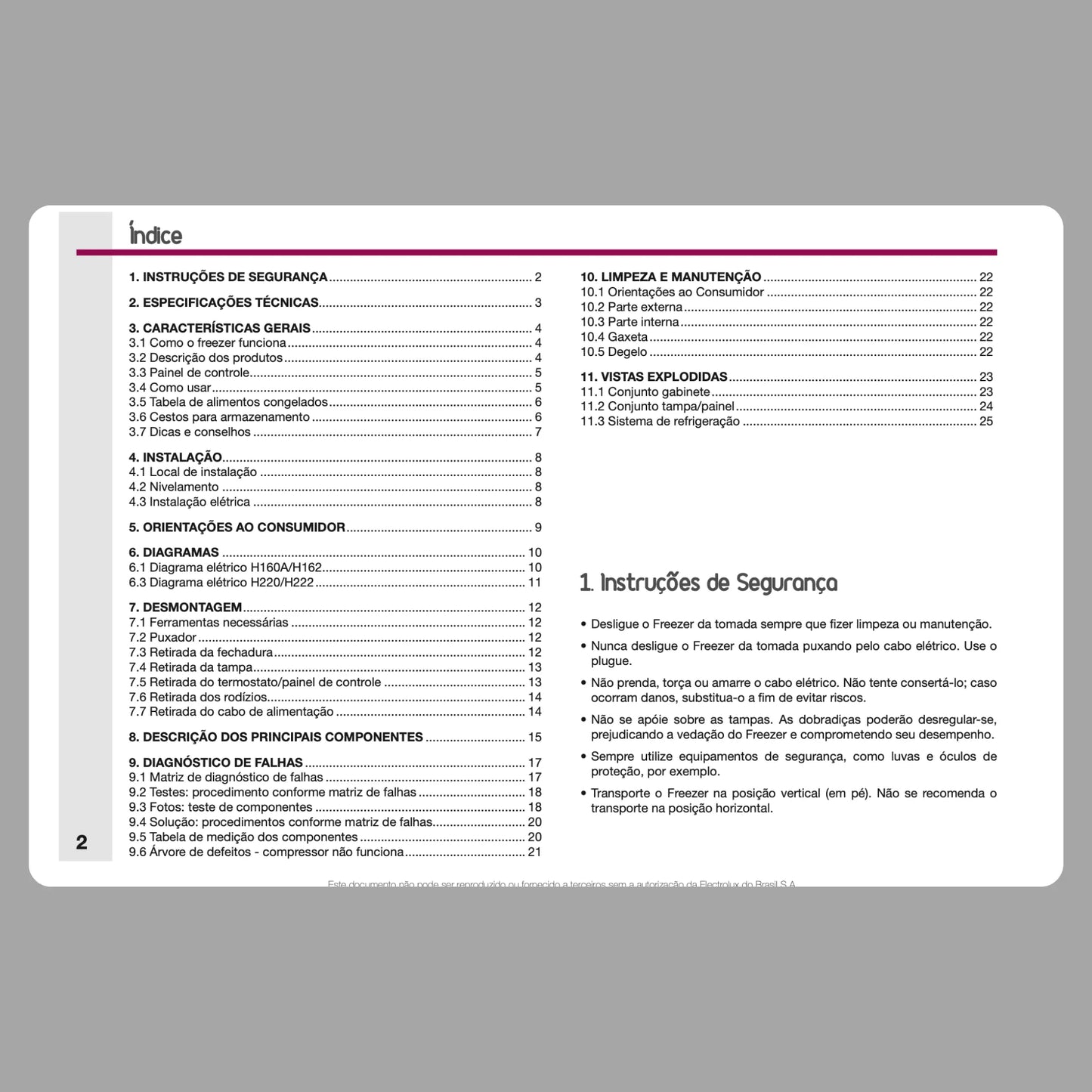 Manual de servicio de congeladores Electrolux H160A, H162, H220 y H222 - Descargar PDF