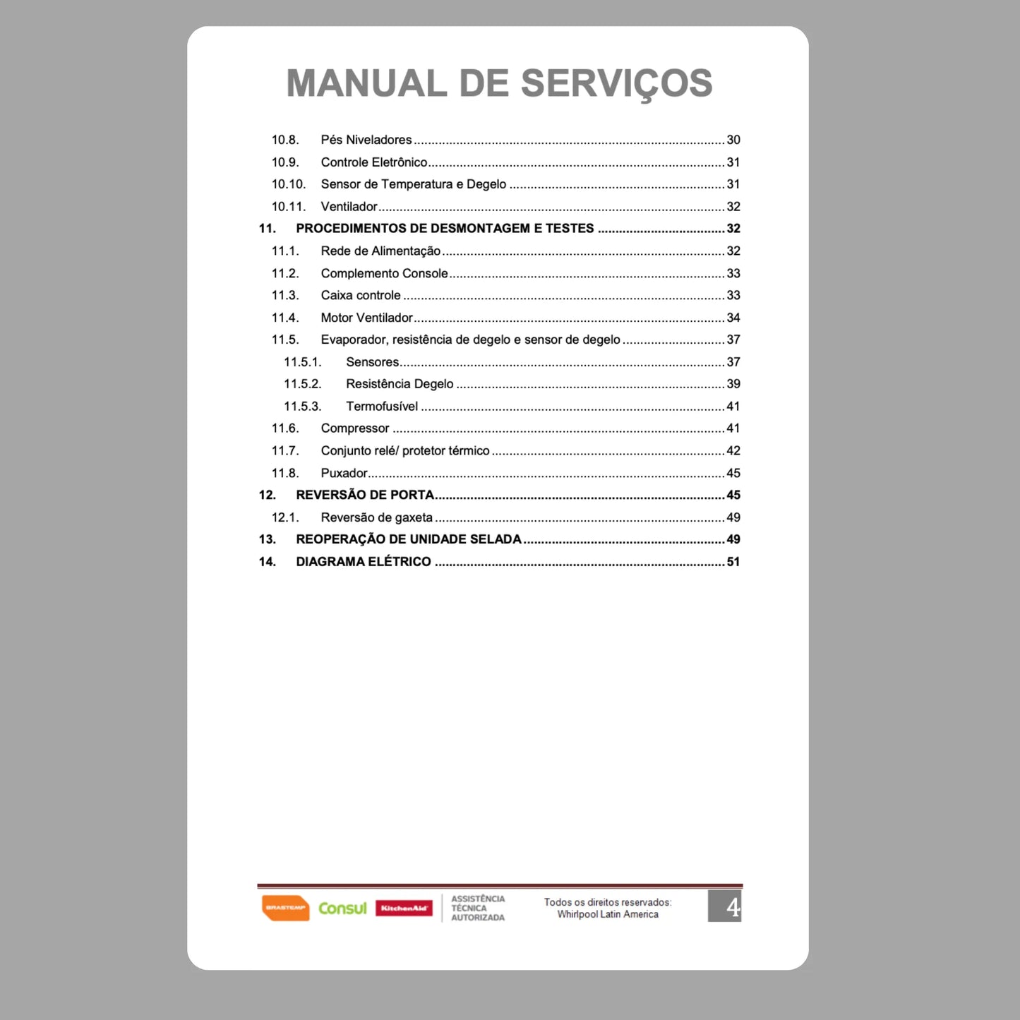 Manual Técnico de Serviços Freezer Vertical Brastemp BVR28MB/BVR28MK - Baixar PDF