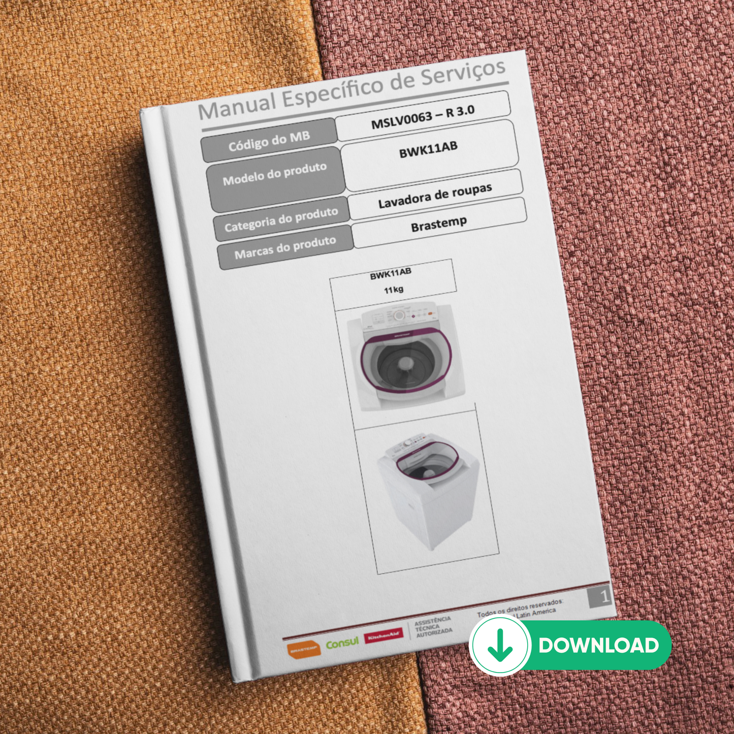 Manual técnico de servicio de la lavadora Brastemp BWK11AB - Descargar PDF