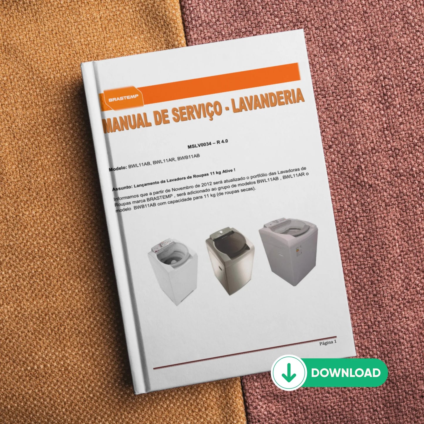 Manual Técnico de Serviços Lavadora Brastemp BWL11AB, BWL11AR, BWB11AB - Baixar PDF