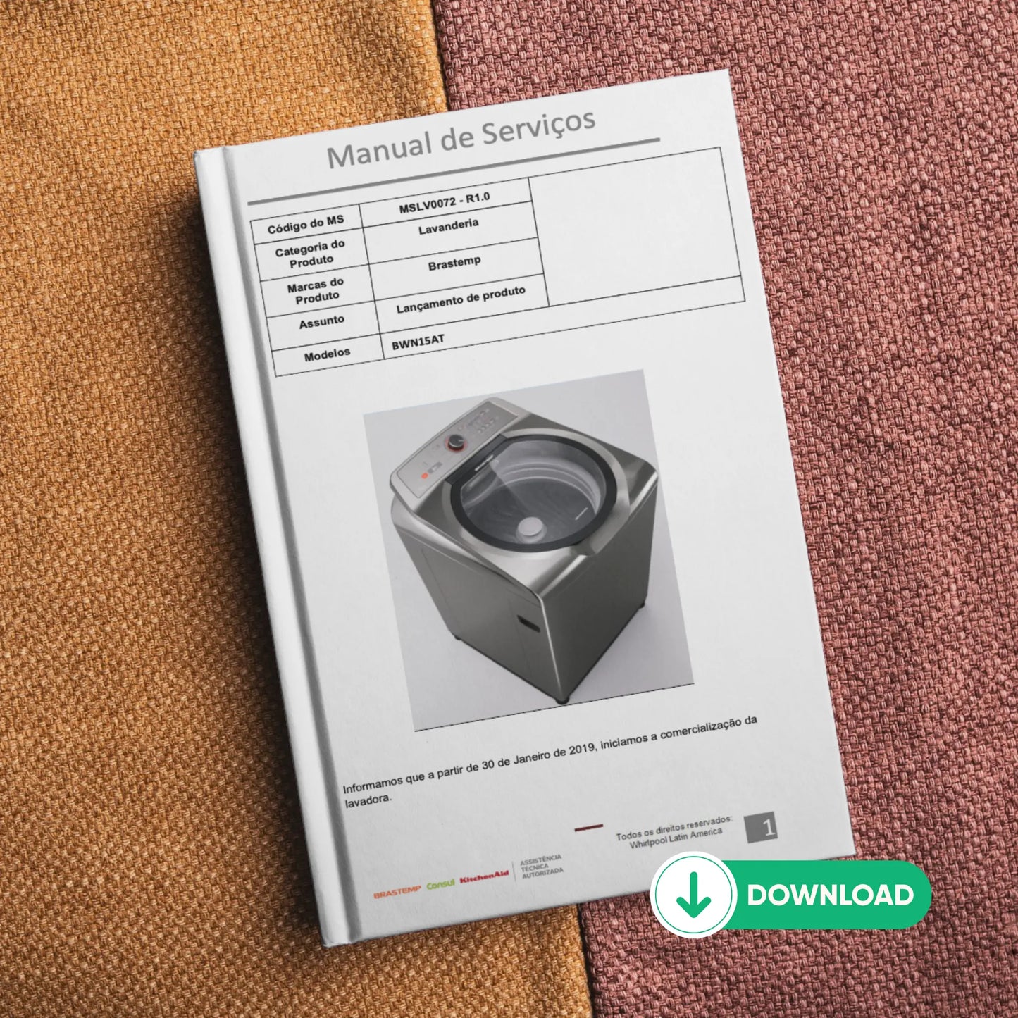 Manual Técnico de Serviços Lavadora Brastemp BWN15AT - Baixar PDF