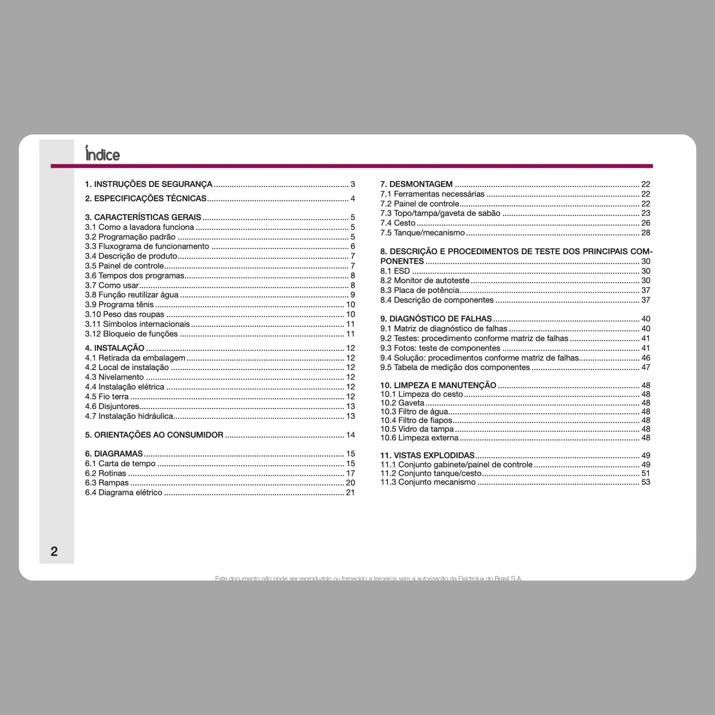Manual Técnico de Serviços Lavadora Electrolux LAI17 - Baixar PDF Electrolux