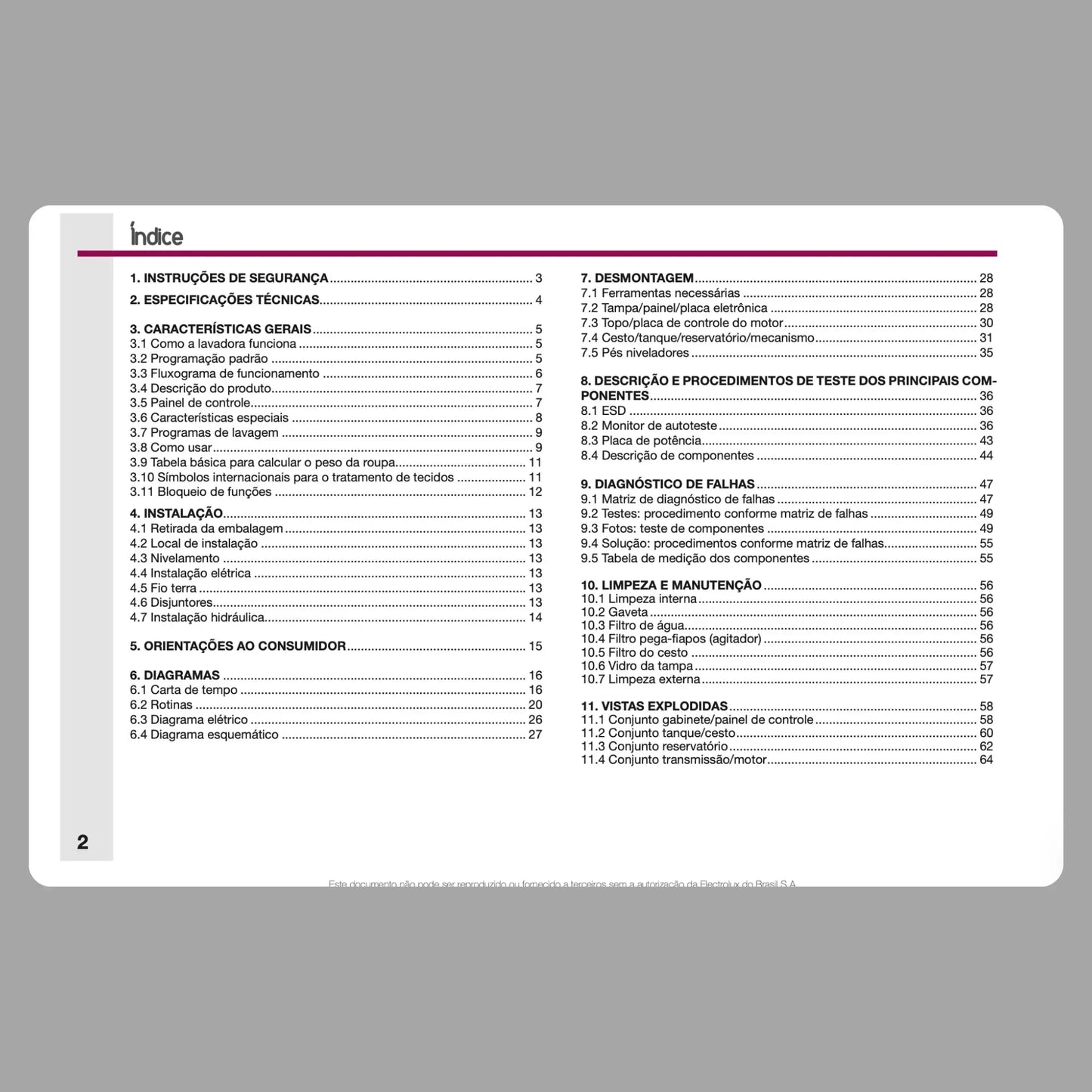 Manual Técnico de Serviços Lavadora Electrolux LEC12 - Baixar PDF Electrolux