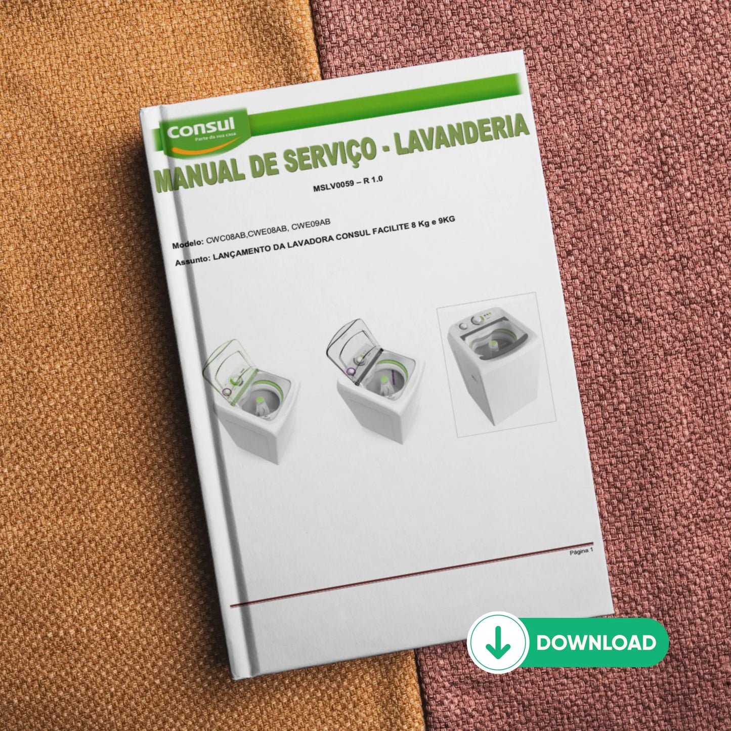 Manual Técnico de Serviços Lavadora Consul CWC08AB, CWE08AB, CWE09AB - Baixar PDF