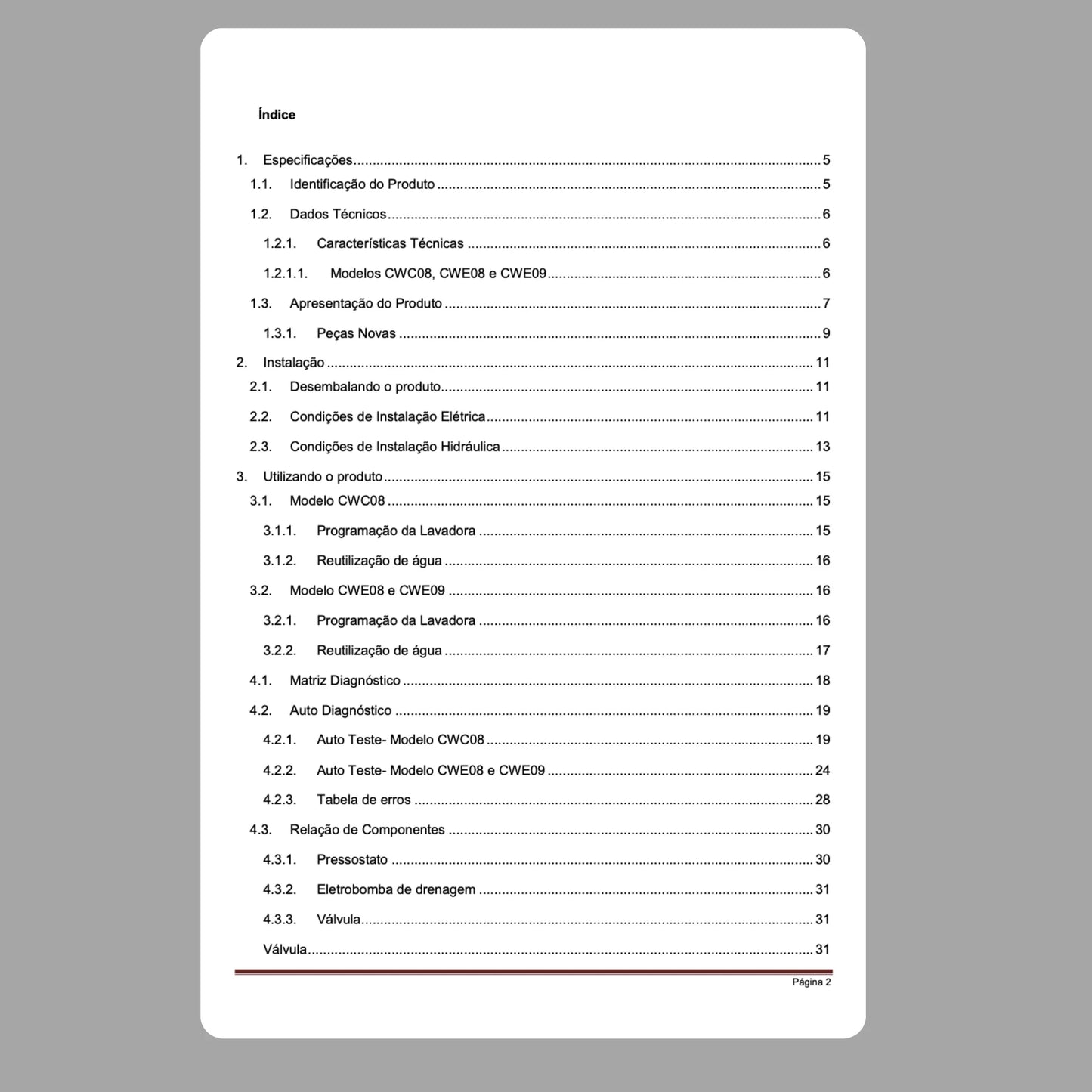 Manual Técnico de Serviços Lavadora Consul CWC08AB, CWE08AB, CWE09AB - Baixar PDF