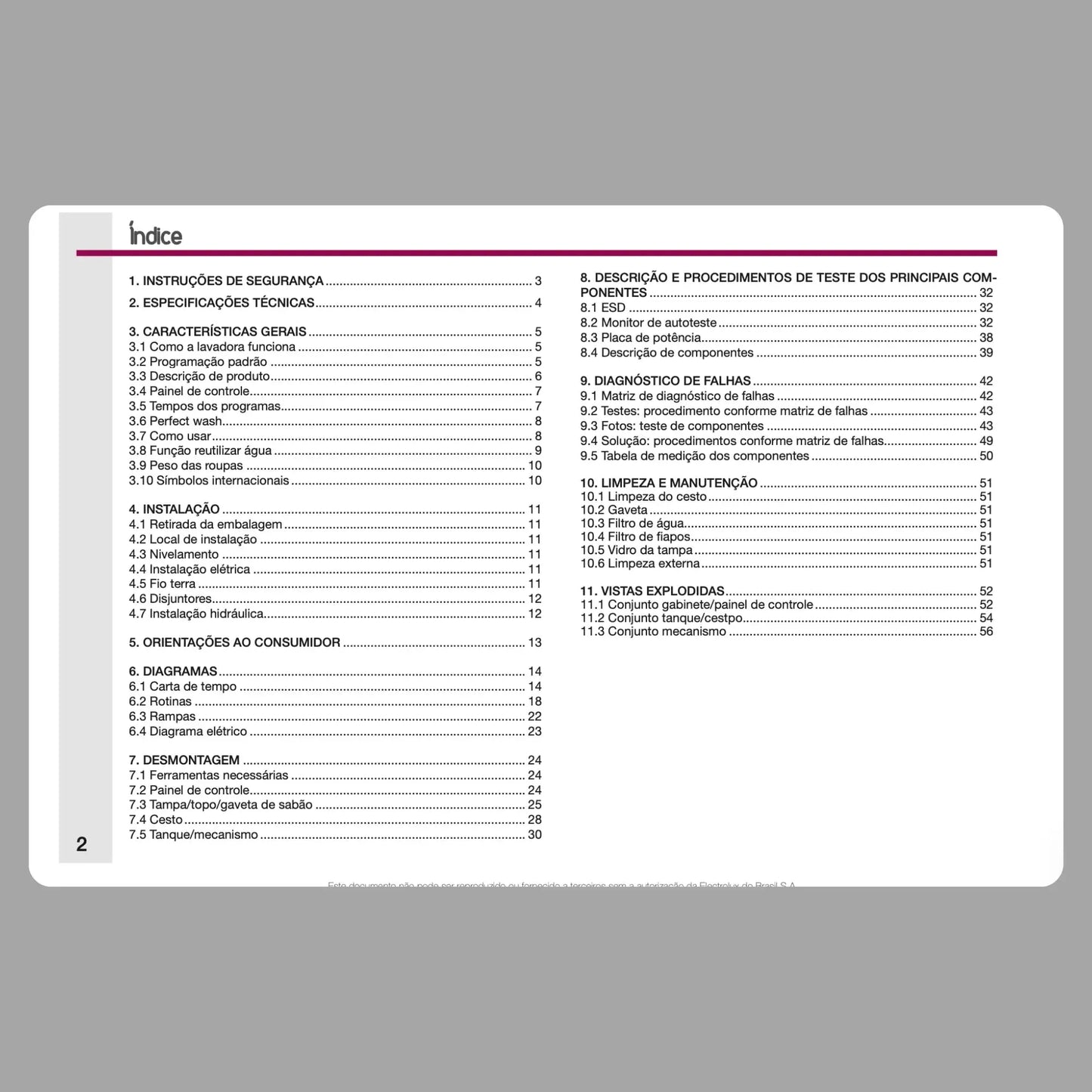 Manual Técnico de Serviços Lavadora Electrolux LPE16 - Baixar PDF Electrolux