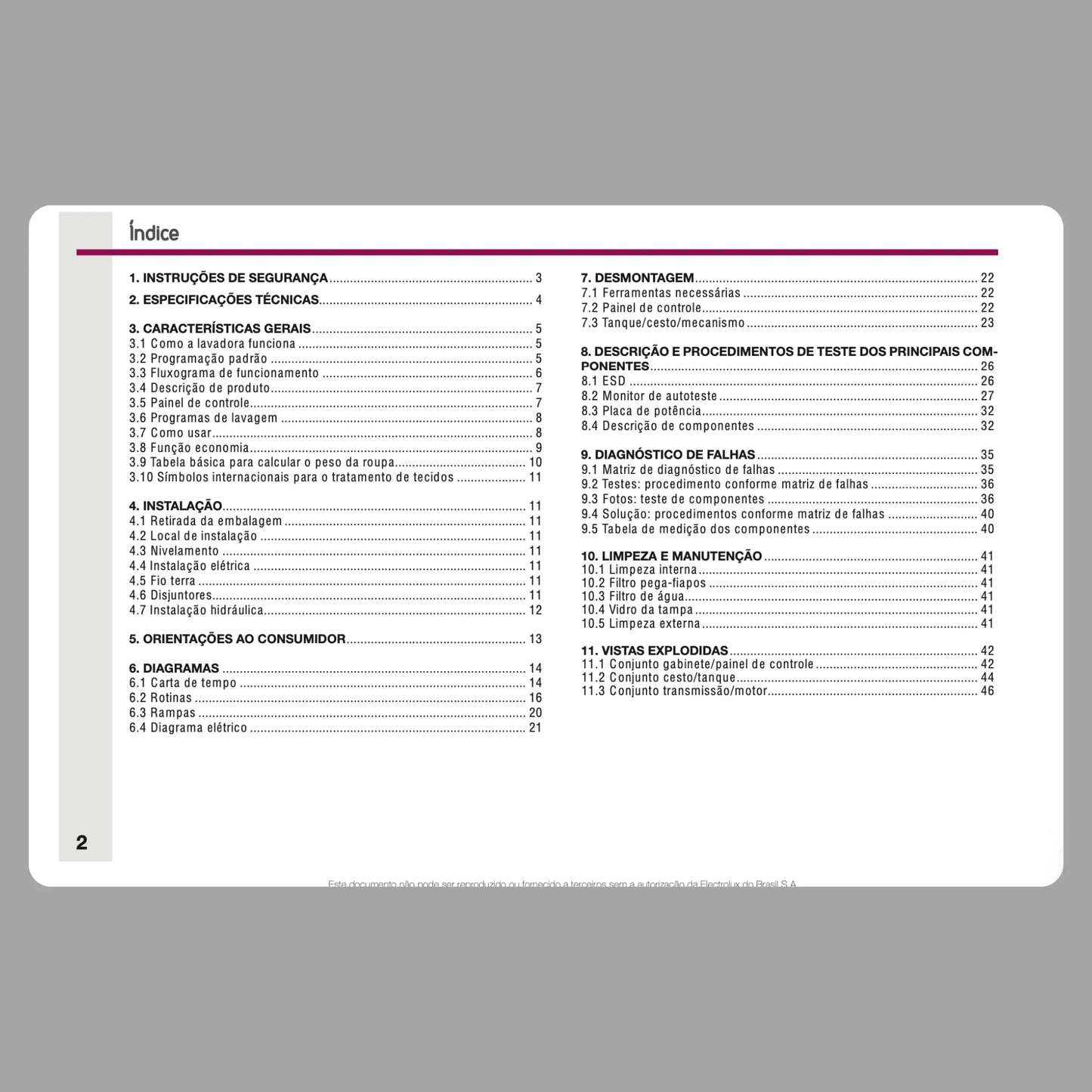 Manual Técnico de Serviços Lavadora Electrolux LT09B - Baixar PDF Electrolux