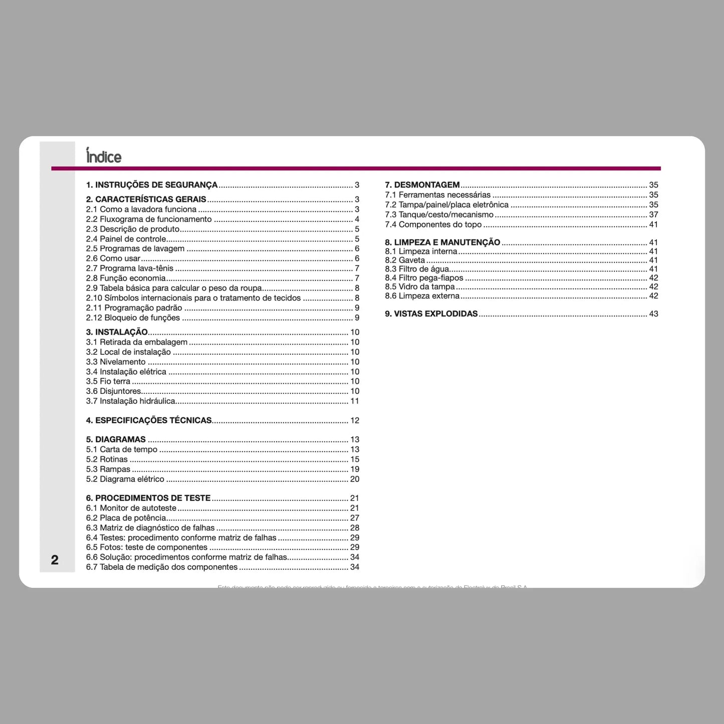 Manual Técnico de Serviços Lavadora Electrolux LT15F - Baixar PDF Electrolux