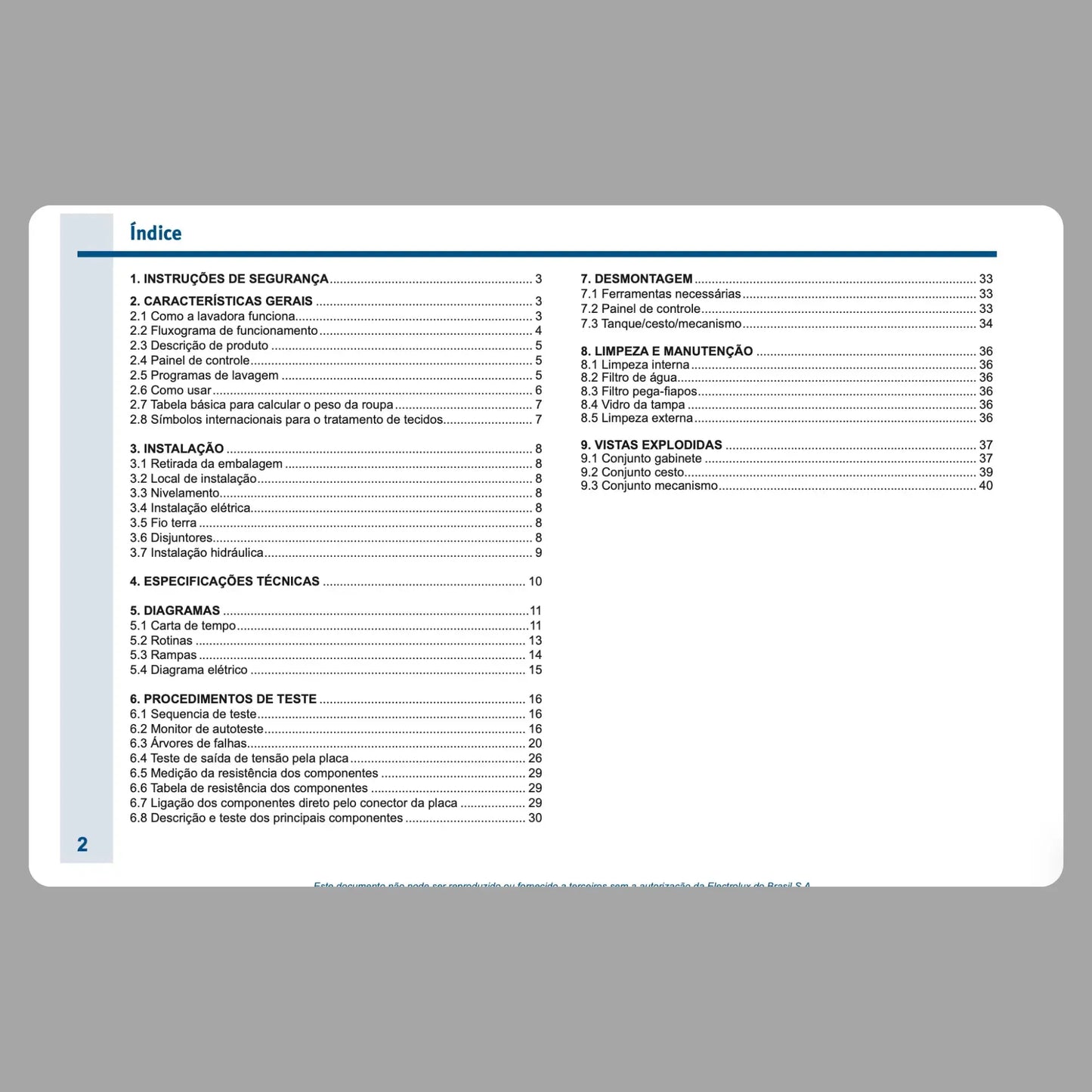 Manual Técnico de Serviços Lavadora Electrolux LTC07 - Baixar PDF Electrolux