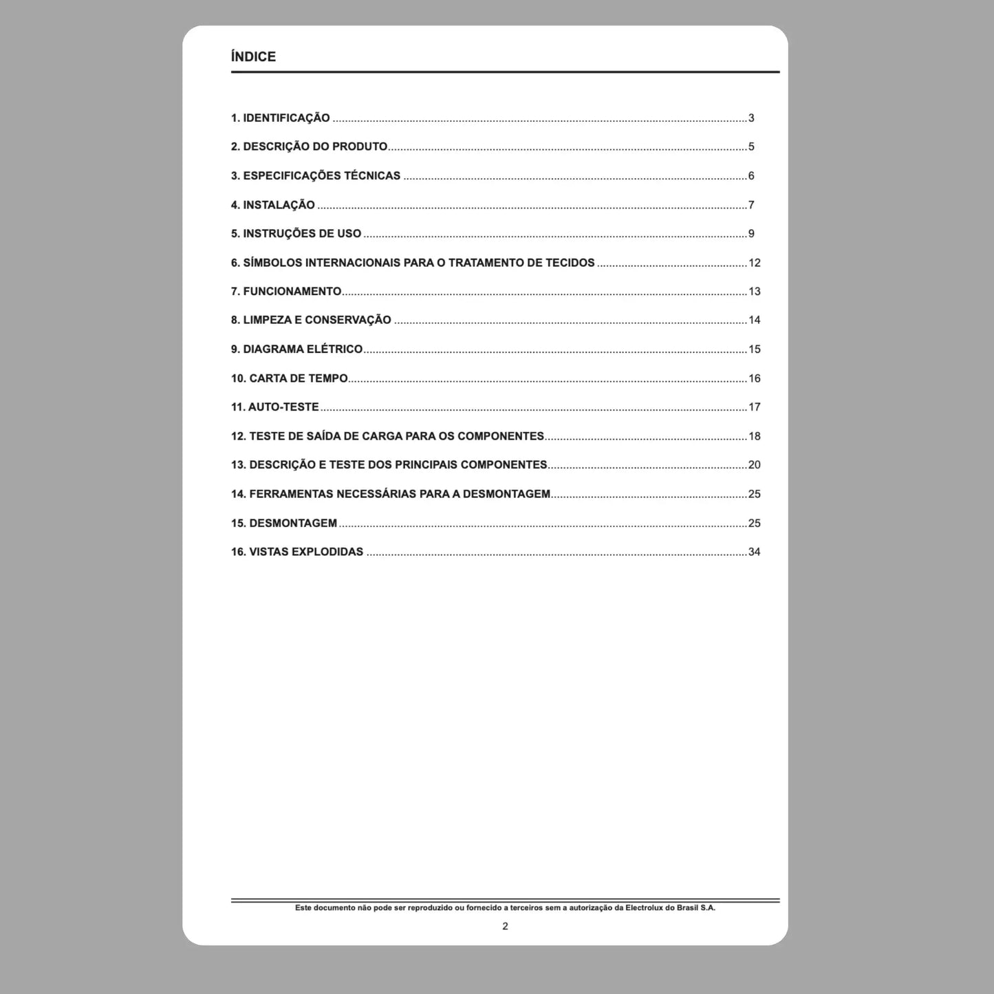 Manual Técnico de Serviços Lavadora Electrolux LTE07 - Baixar PDF Electrolux