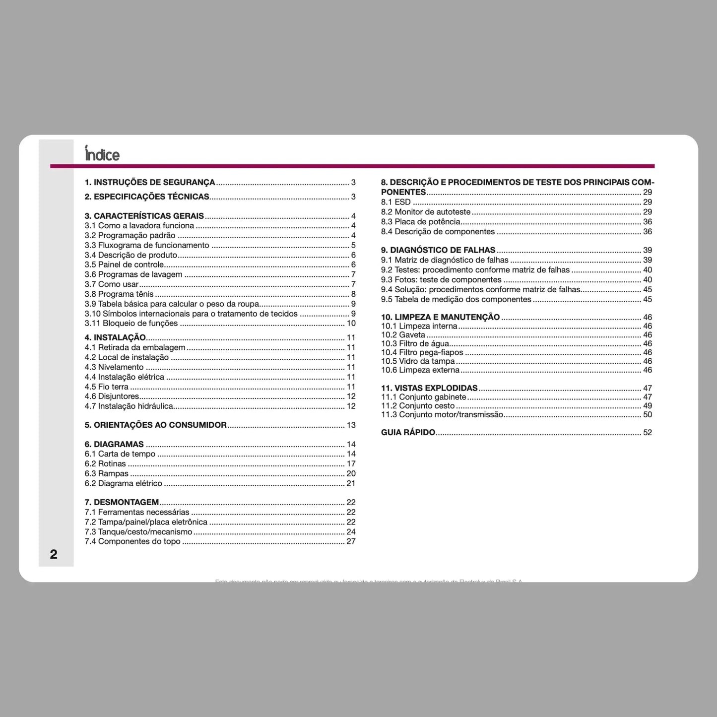Manual Técnico de Serviços Lavadora Electrolux LTP15 - Baixar PDF Electrolux