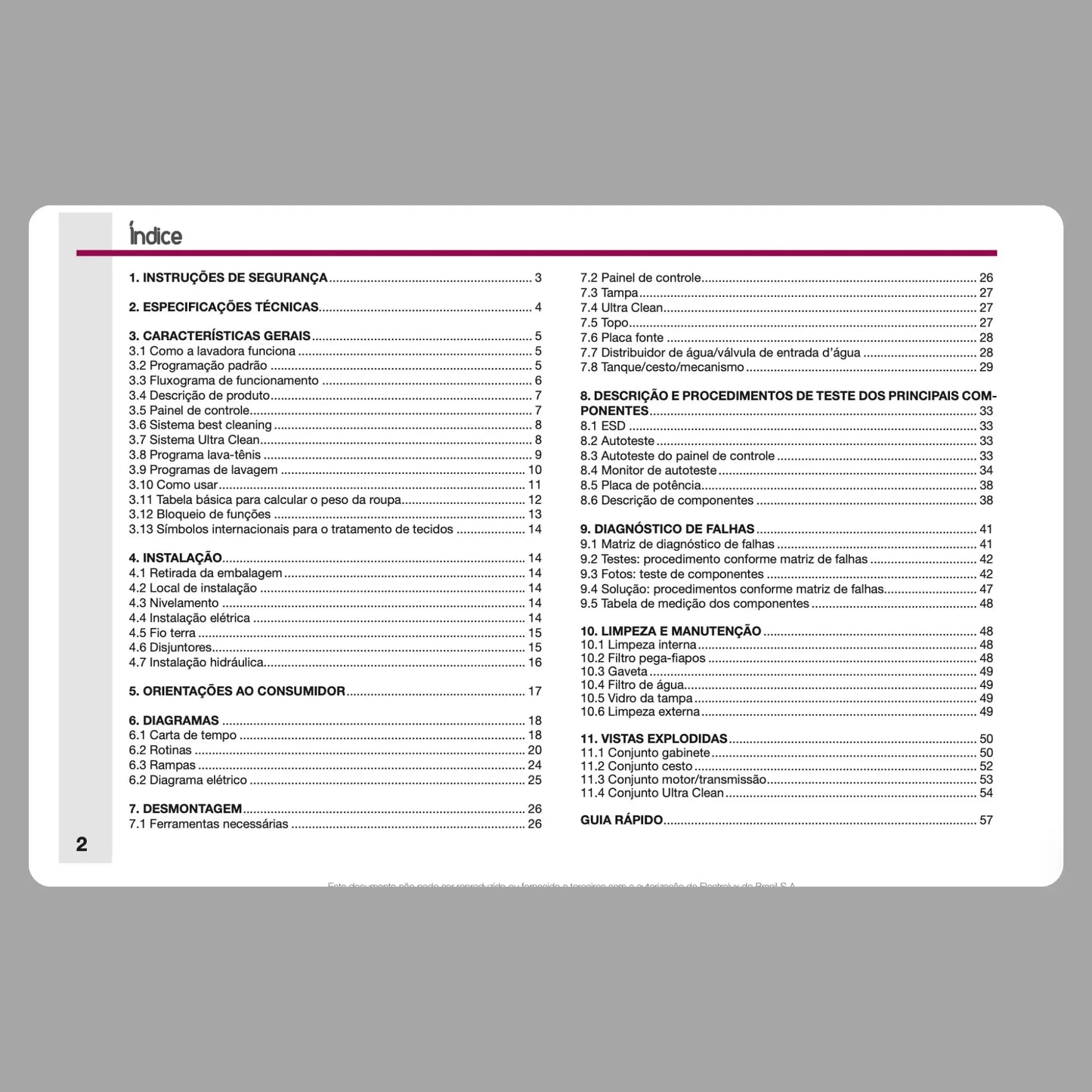 Manual Técnico de Serviços Lavadora Electrolux LUC10 - Baixar PDF Electrolux