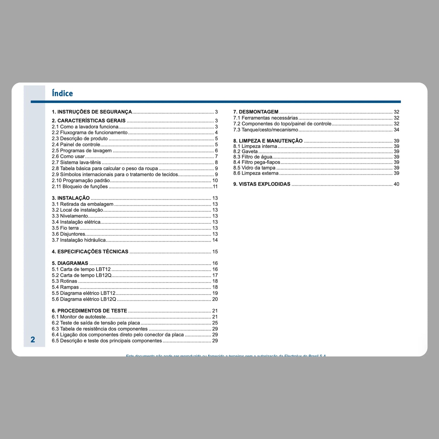 Manual de servicio de la lavadora Electrolux LBT12, LB12Q - Descargar PDF