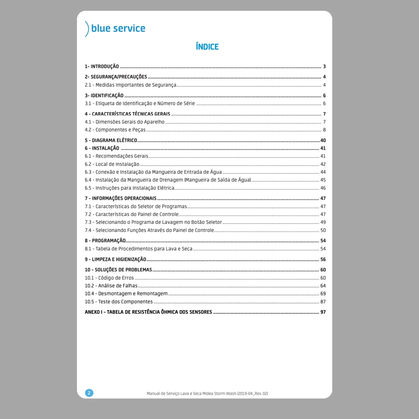 Manual Técnico de Serviços Lava e Seca Midea LSD Storm Wash - Baixar PDF Midea