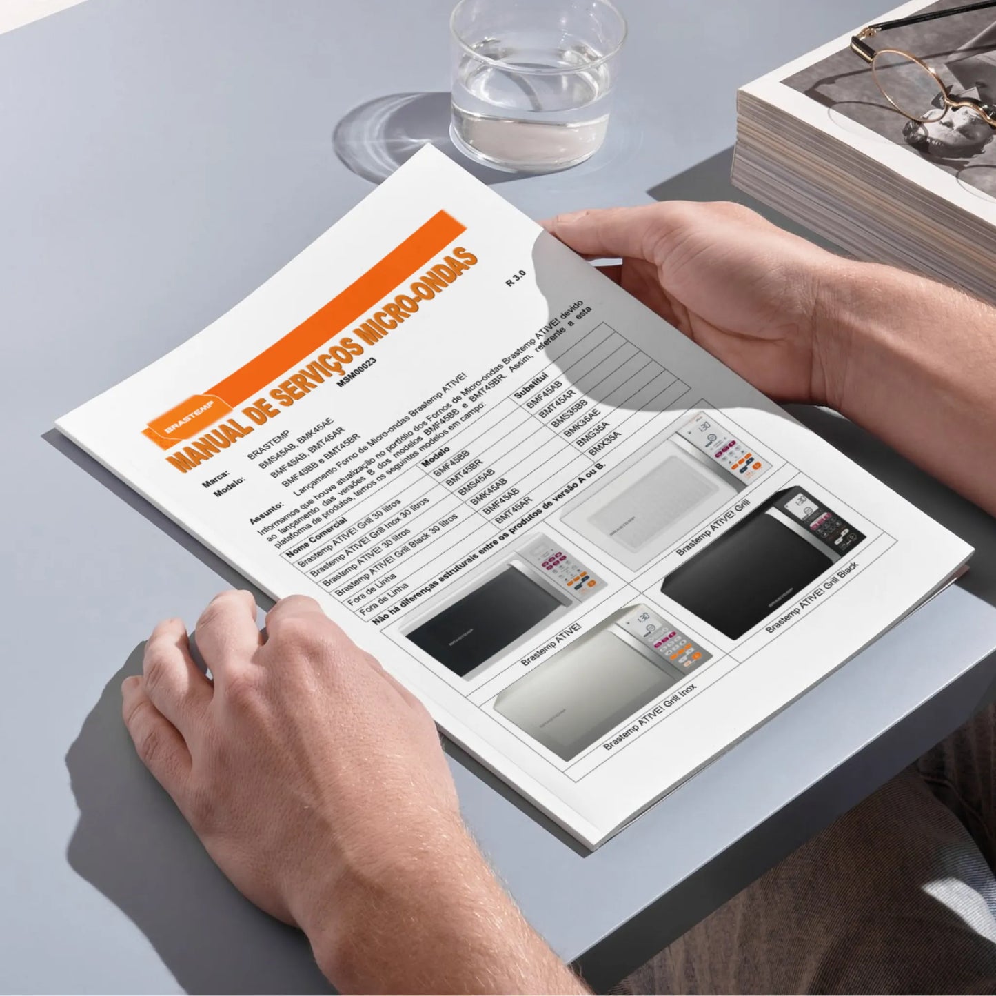 Manual Técnico de Serviços Micro-ondas Brastemp BMS45AB, BMK45AE, BMF45AB, BMT45AR, BMF45BB, BMT45BR - Baixar PDF
