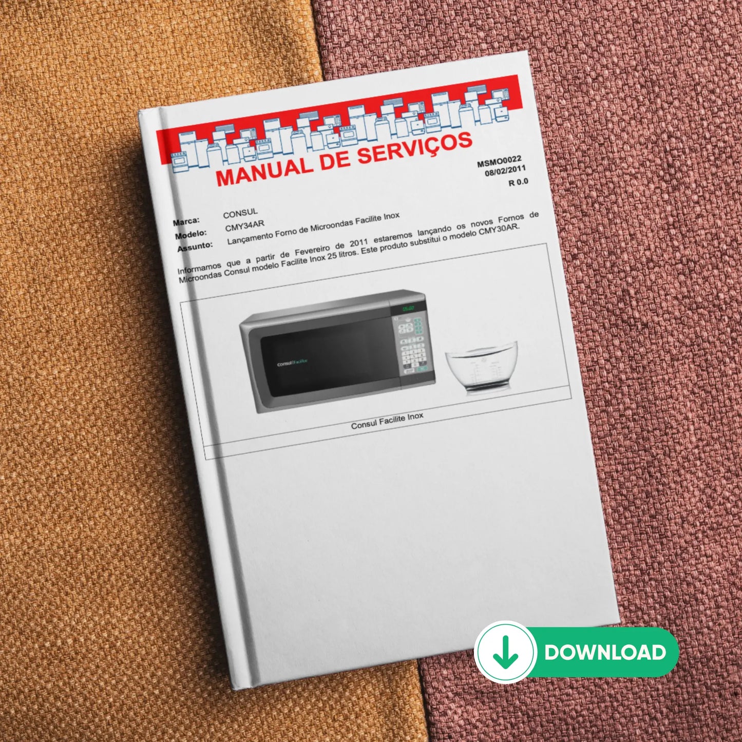 Manual Técnico de Serviços Micro-ondas Consul CMY34AR - Baixar PDF